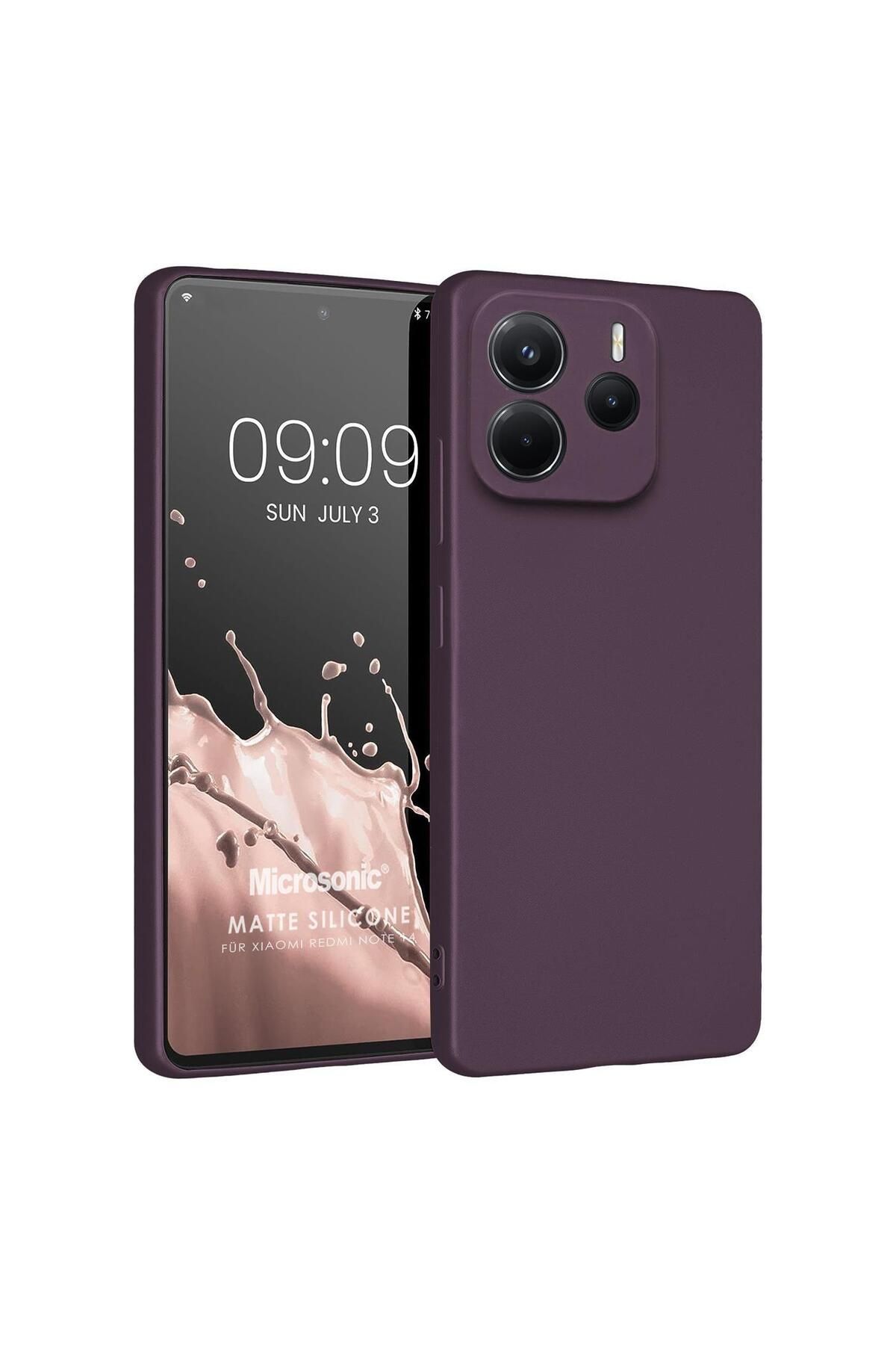 Microsonic Matte Silicone Xiaomi Redmi Note 14 4G Kılıf Mor