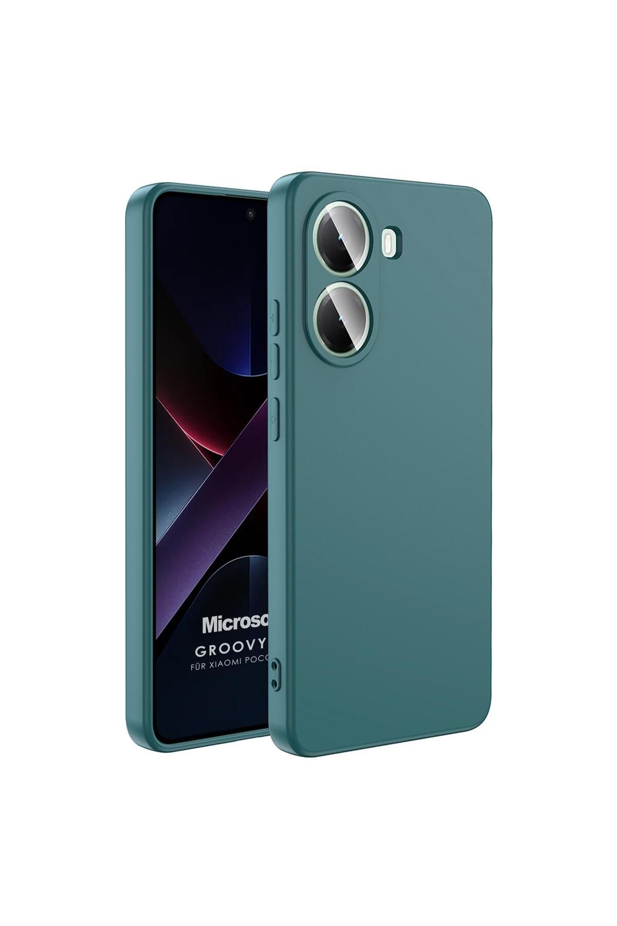 Microsonic Xiaomi Poco X7 Pro Kılıf Groovy Soft Koyu Yeşil
