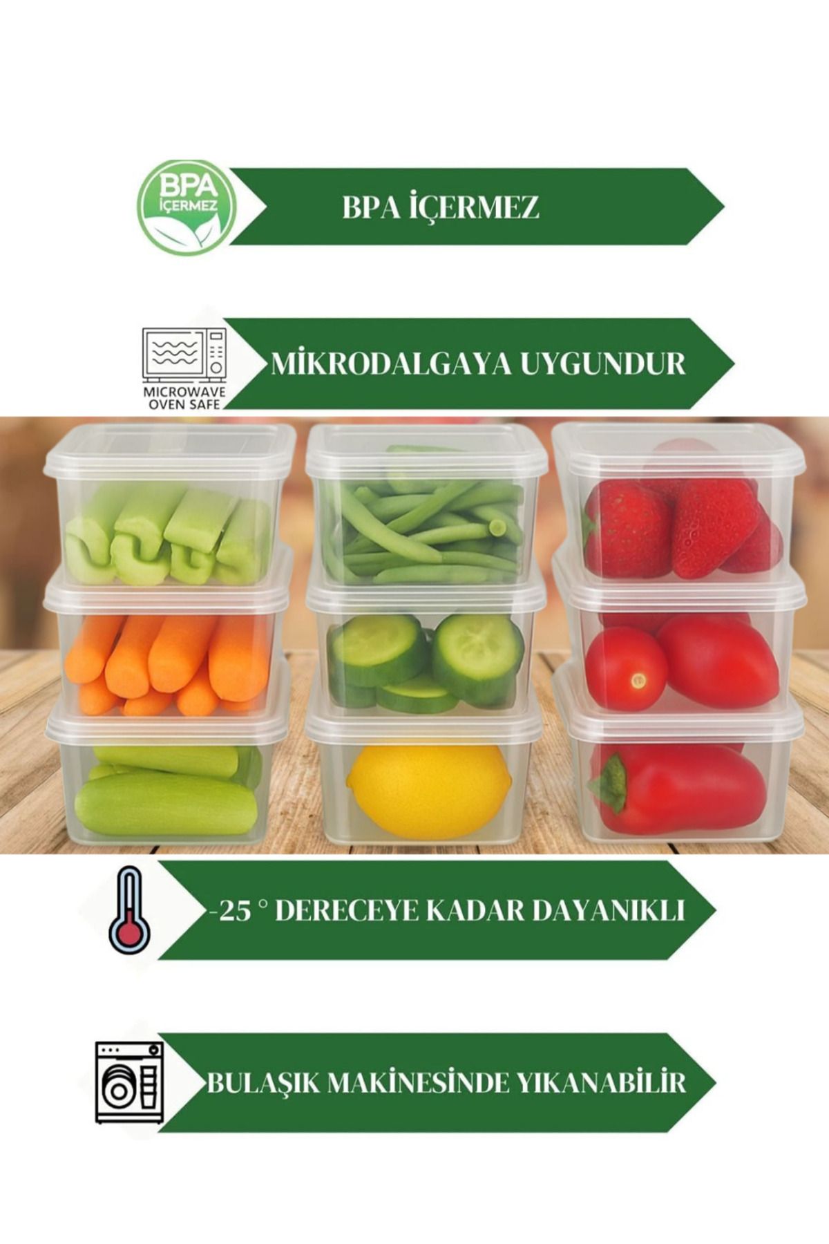 ALPY E TRADE-🌟 Set of 10 (500 ml) Square Freezer Compatible Self-Covered Storage Containers 🌟 2