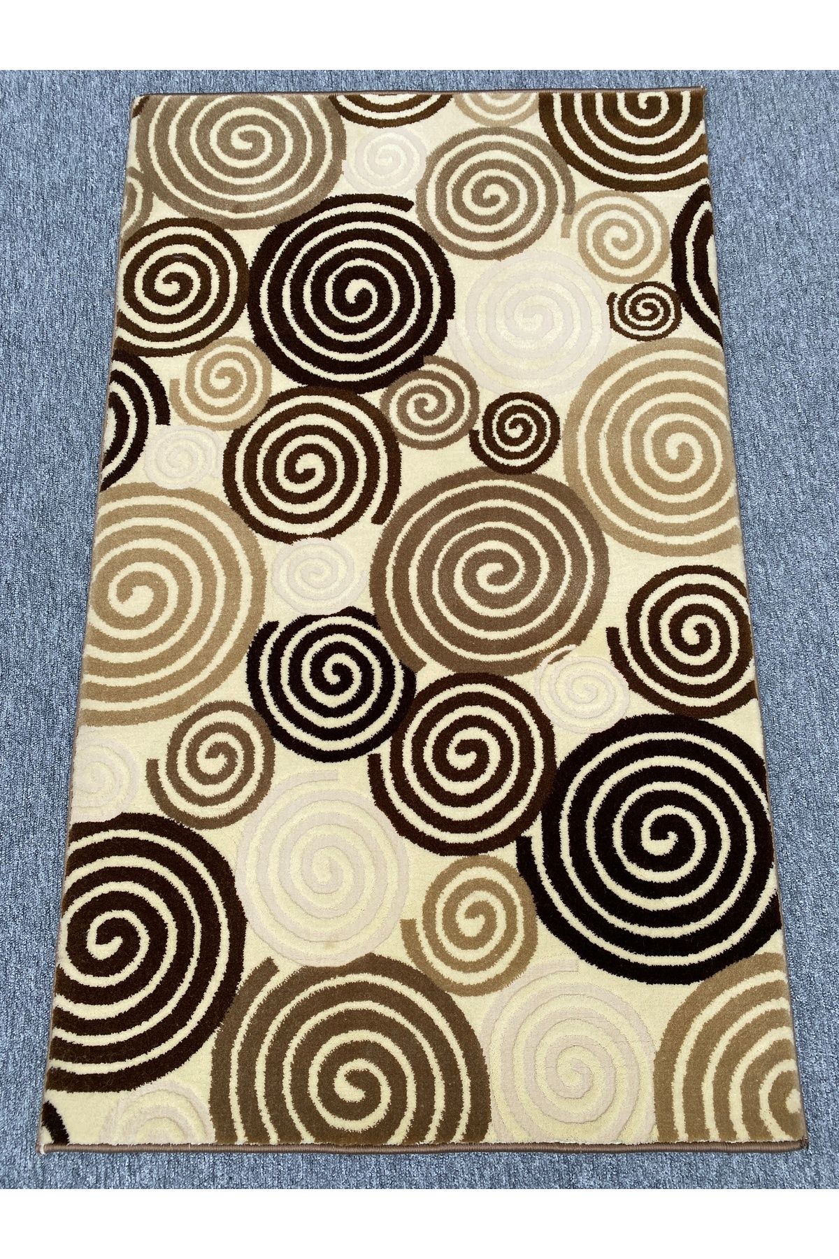 BURAK HALI 10952 R Küçük Ölçü Kesme Halı 80x130 Kahve Krem Akrilik Sık Halı