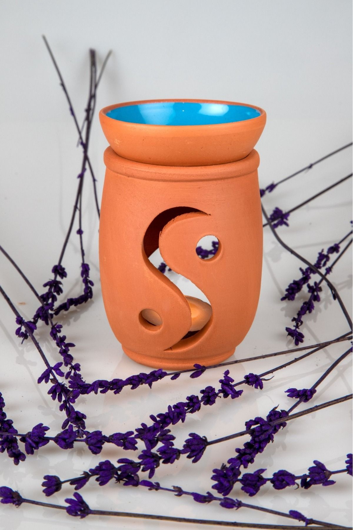 MR RZN STORE Ying Yang El Yapımı Çömlek Buhurdanlık Tütsülük