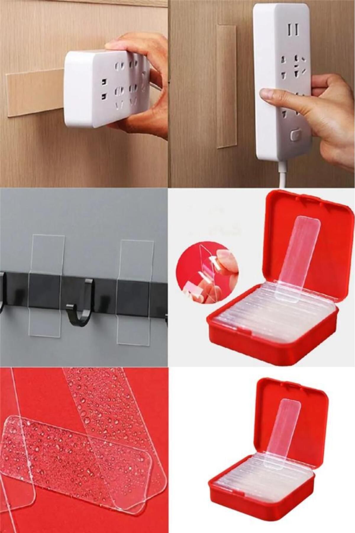 Pisicik 60 Parça Çok Amaçlı Çift Taraflı Bant 1 Cm x 4,5 cm Nano Bant Duvar Bandı