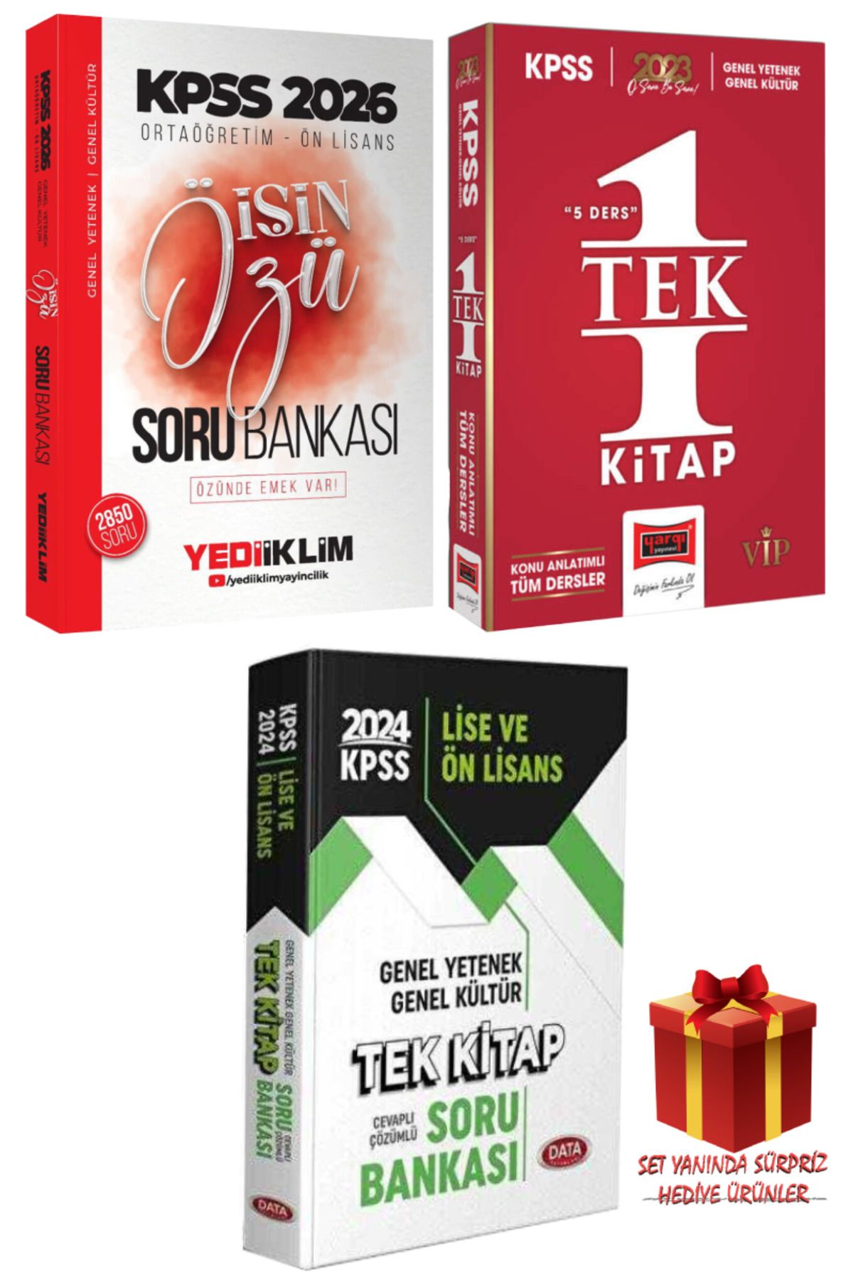 Yediiklim Yayınları 2026 KPSS Ortaöğretim-Ön Lisans İşin Özü Soru Bankası+Tek Kitap Konu Anlatımı+Soru Bankası+Hediye