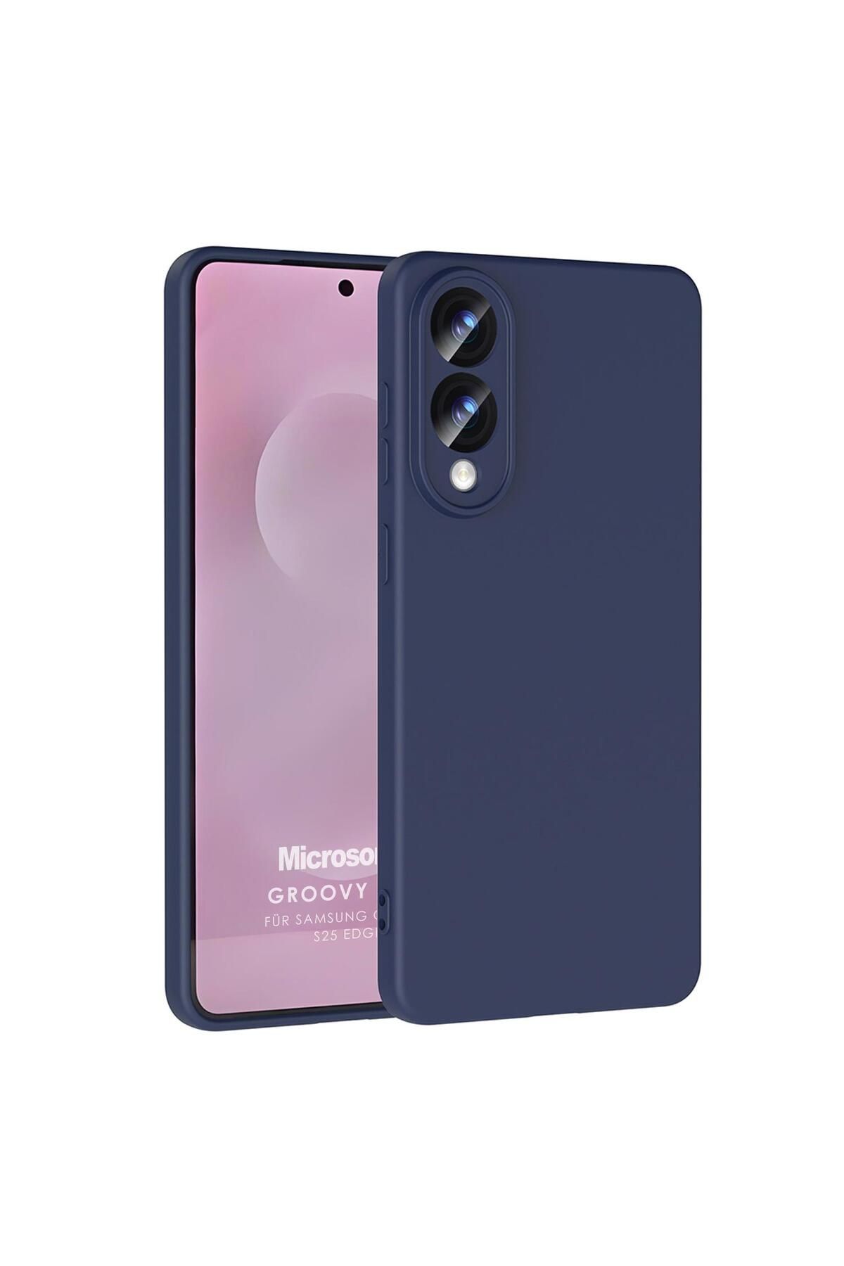 Microsonic Samsung Galaxy S25 Edge Kılıf Groovy Soft Lacivert
