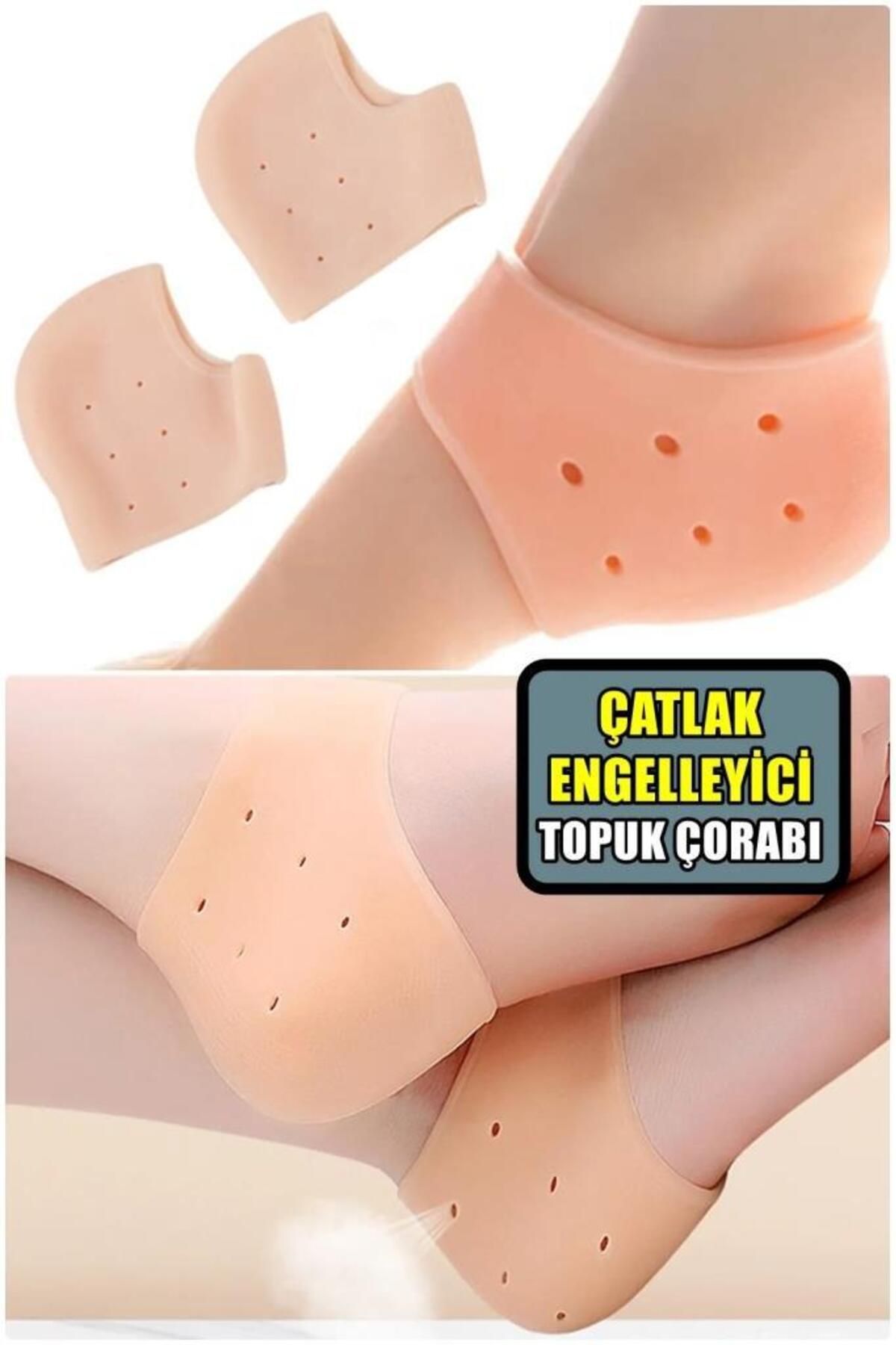 Pisicik Silikon Topuk Koruyucu Gömlek: Topuk Çatlaklarına ve Nasır Oluşumuna Karşı Etkili Koruma 1 Çift Ten