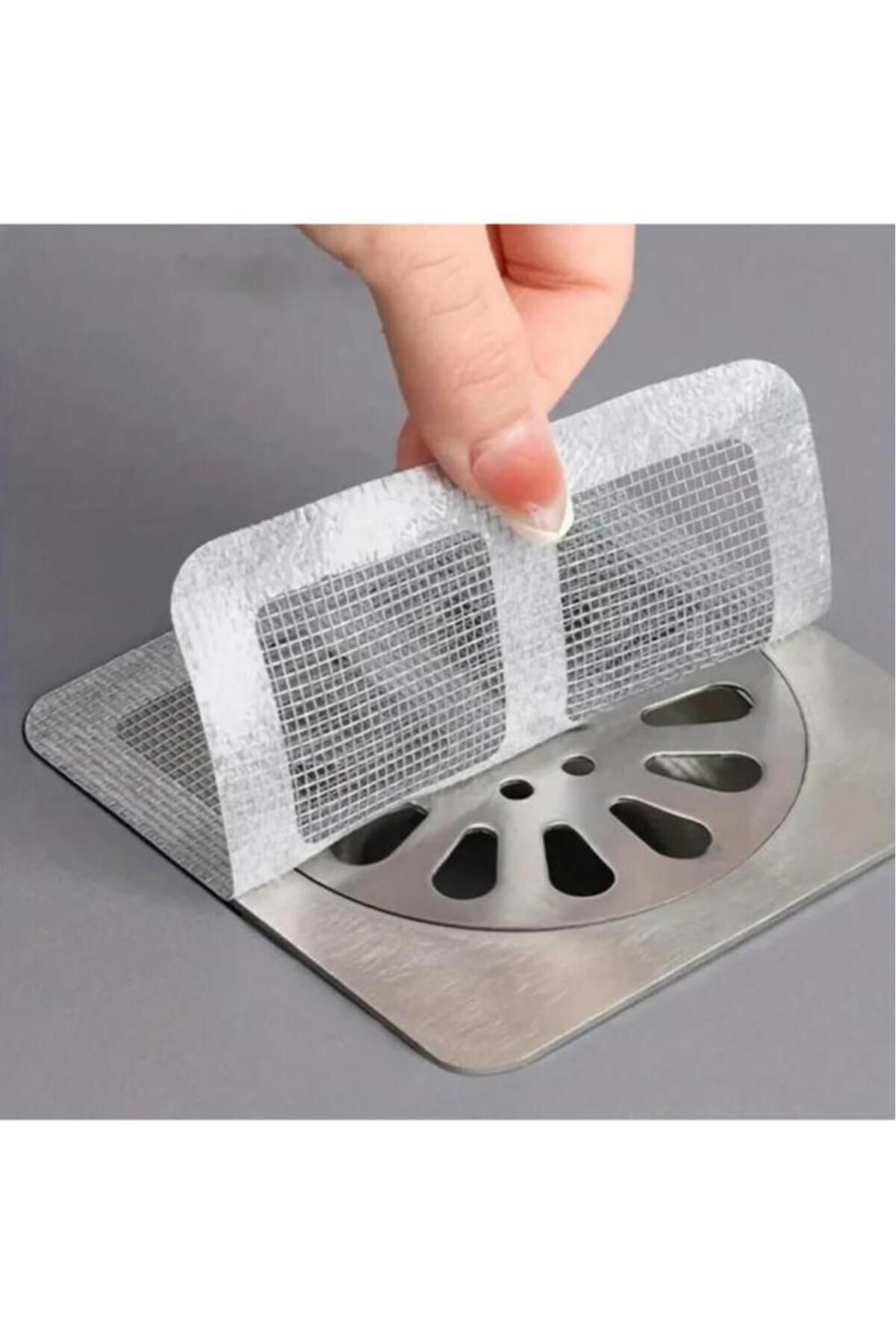 sanal trend 10 Adet Yapışkanlı Kullan At Lavabo Banyo Mutfak Duş Gider Saç Kıl Tüy Toplayıcı Tel Süzgeç