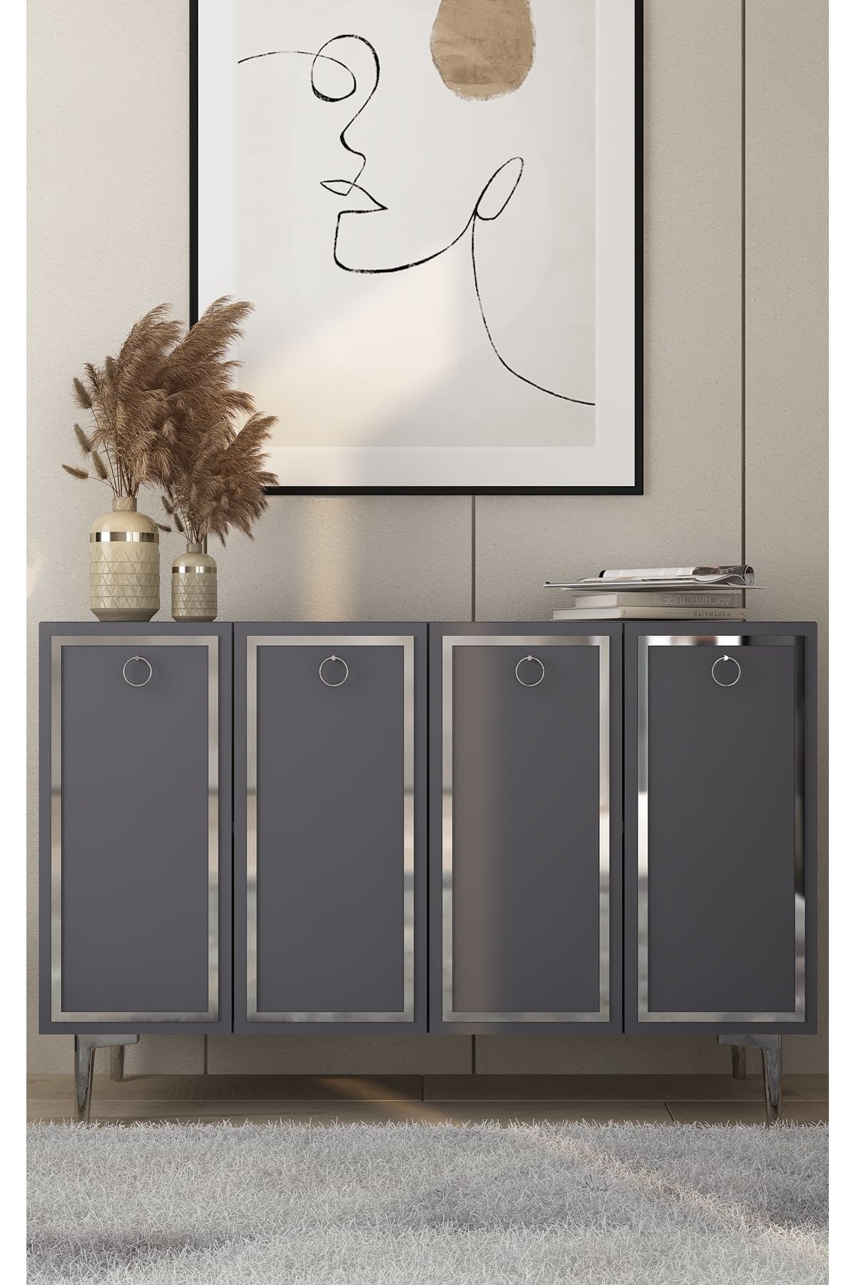 DEMONTE DECOR WOLLYDD (KM120) KONSOL - ANTRASİT,GÜMÜŞ