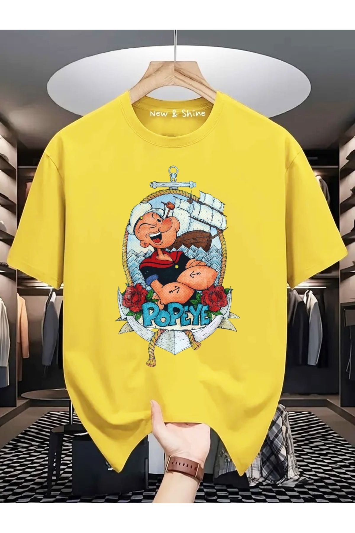 New Shine Temel Reis Baskılı Oversize T-Shirt