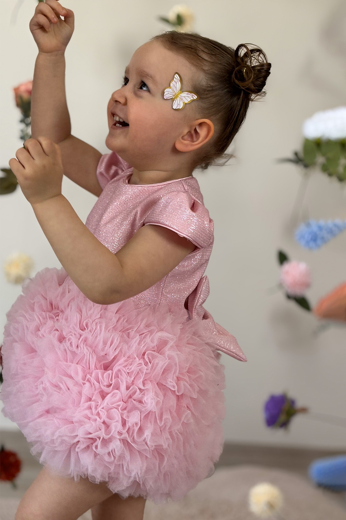 ALYRA Kız Bebek Elbise Kısa Kollu Tüllü Tütü Özel Gün Parti Doğum Günü Düğün Prenses Kız Çocuk Elbise fotoğrafı 3 (önizleme)