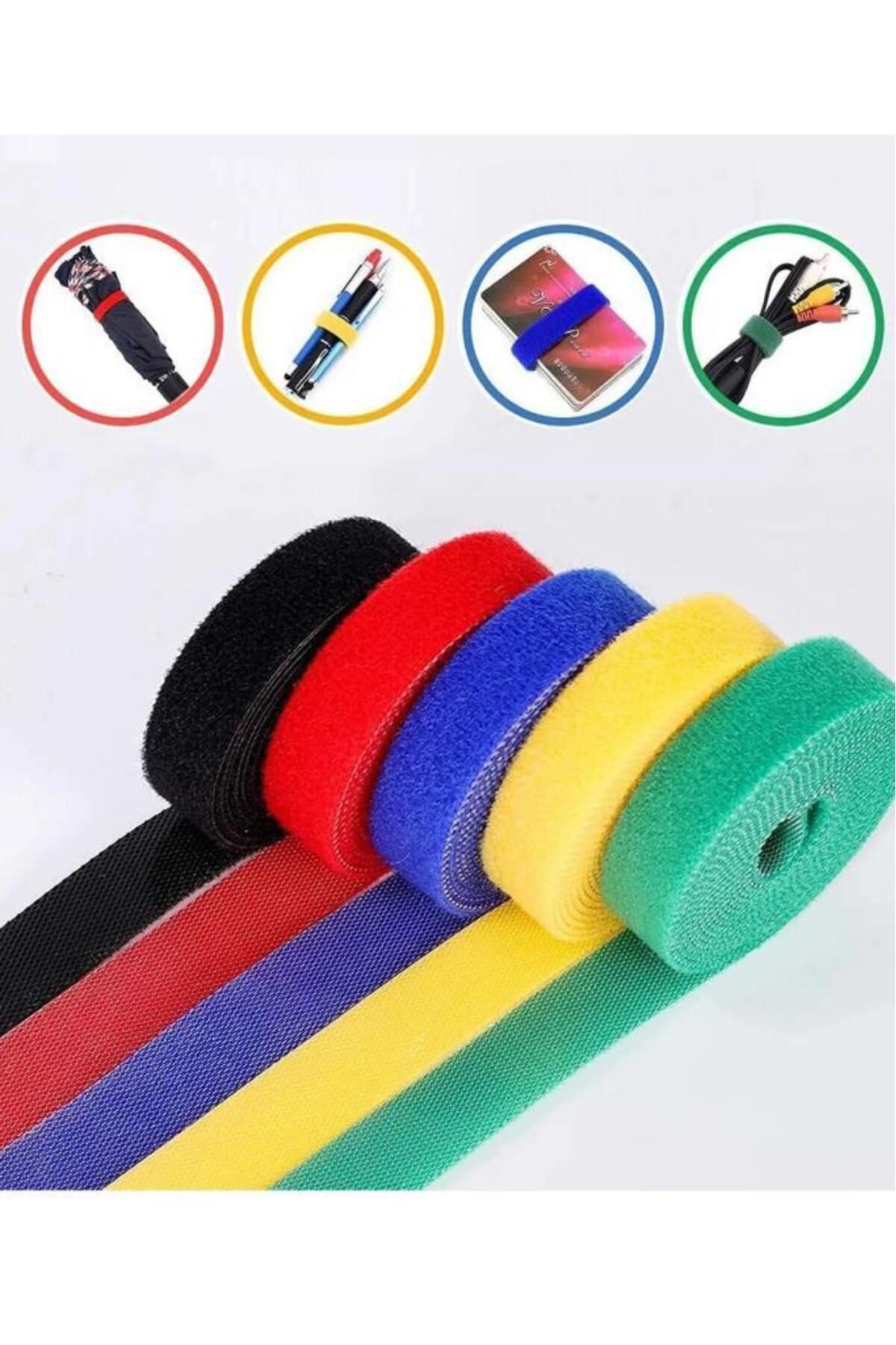 Pisicik 5 Metre 1 Cm Cırt Cırt Sabitleyici Kablo Düzenleyici Eşya Sabitleyici Şerit Cırt