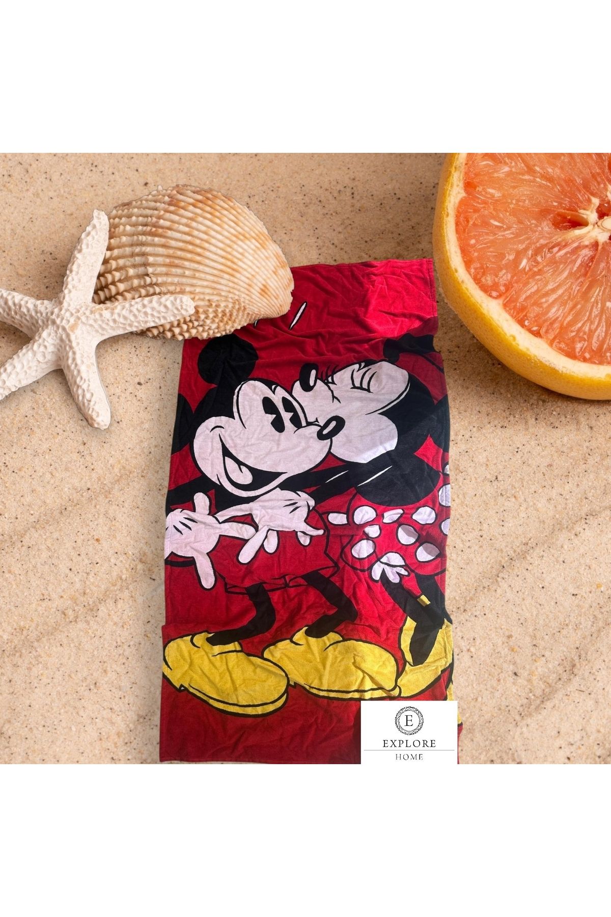 Explore Home Mickey Mouse Desenli Plaj Havlusu