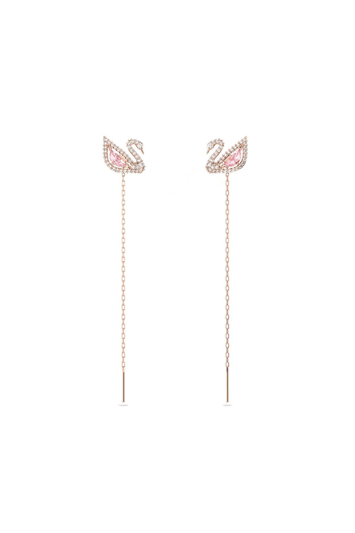 Swarovski-5469990 Dazzling Swan Earrings - PE LNG CZMO/ROS 2