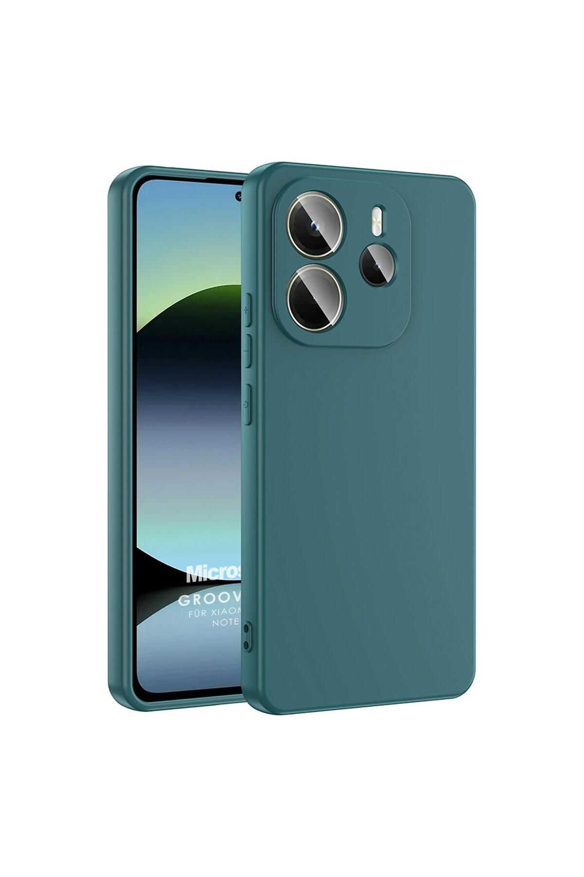 Microsonic Xiaomi Redmi Note 14 4G Kılıf Groovy Soft Koyu Yeşil