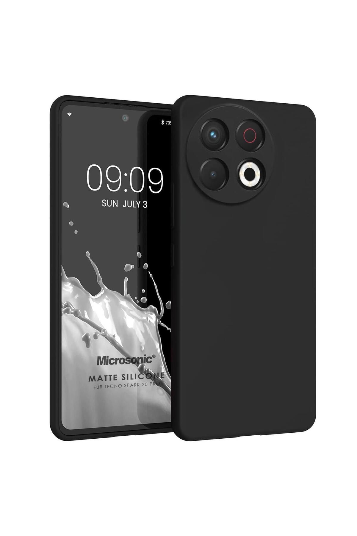 Microsonic Matte Silicone TECNO Spark 30 Pro Kılıf Siyah