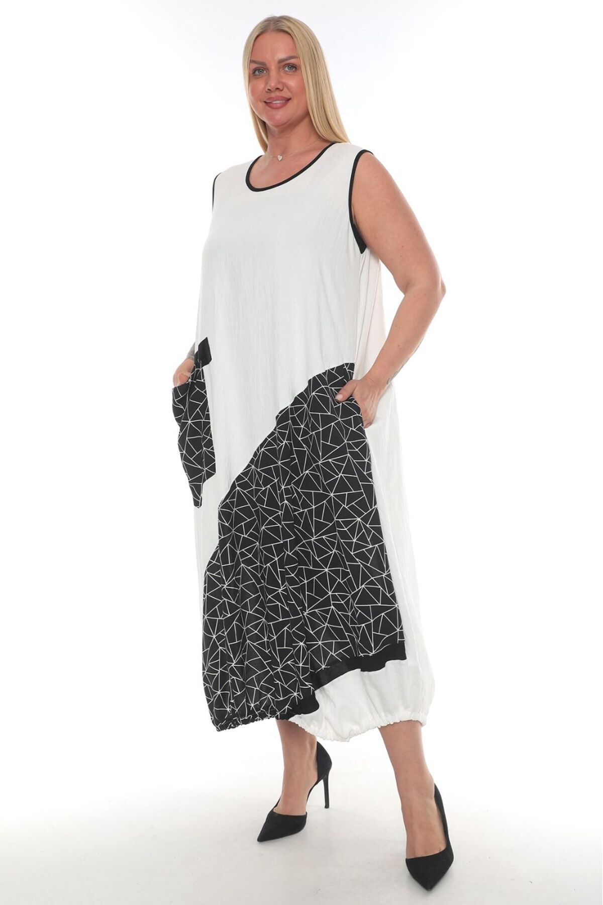 lovedrobe ZDPLUS 23125 KALIN ASKILI TASARIM ELBISE 24 YAZ-Siyah - 50