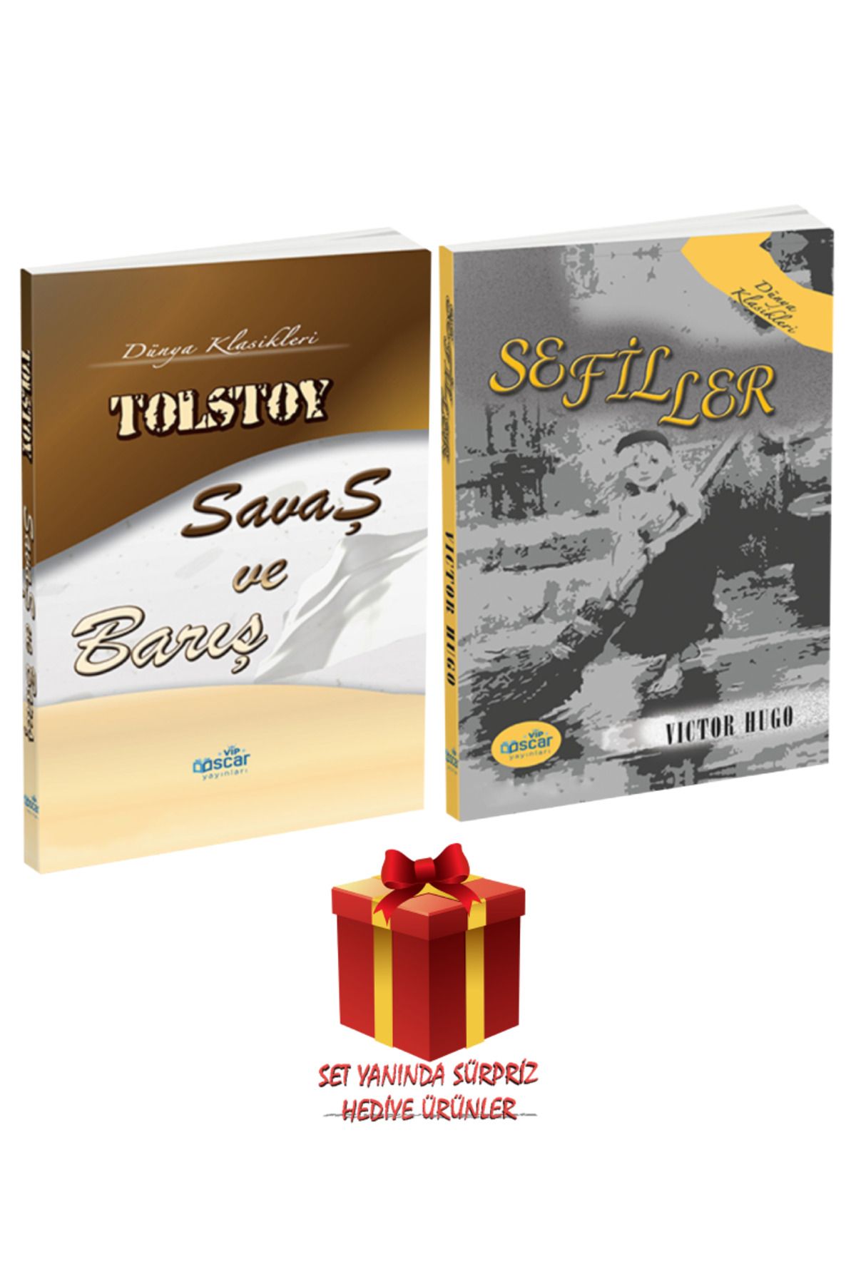 Panem Yayınları Dünya Klasikleri Seti: Tolstoy Savaş ve Barış + Victor Hugo Sefiller + Sürpriz Hediye