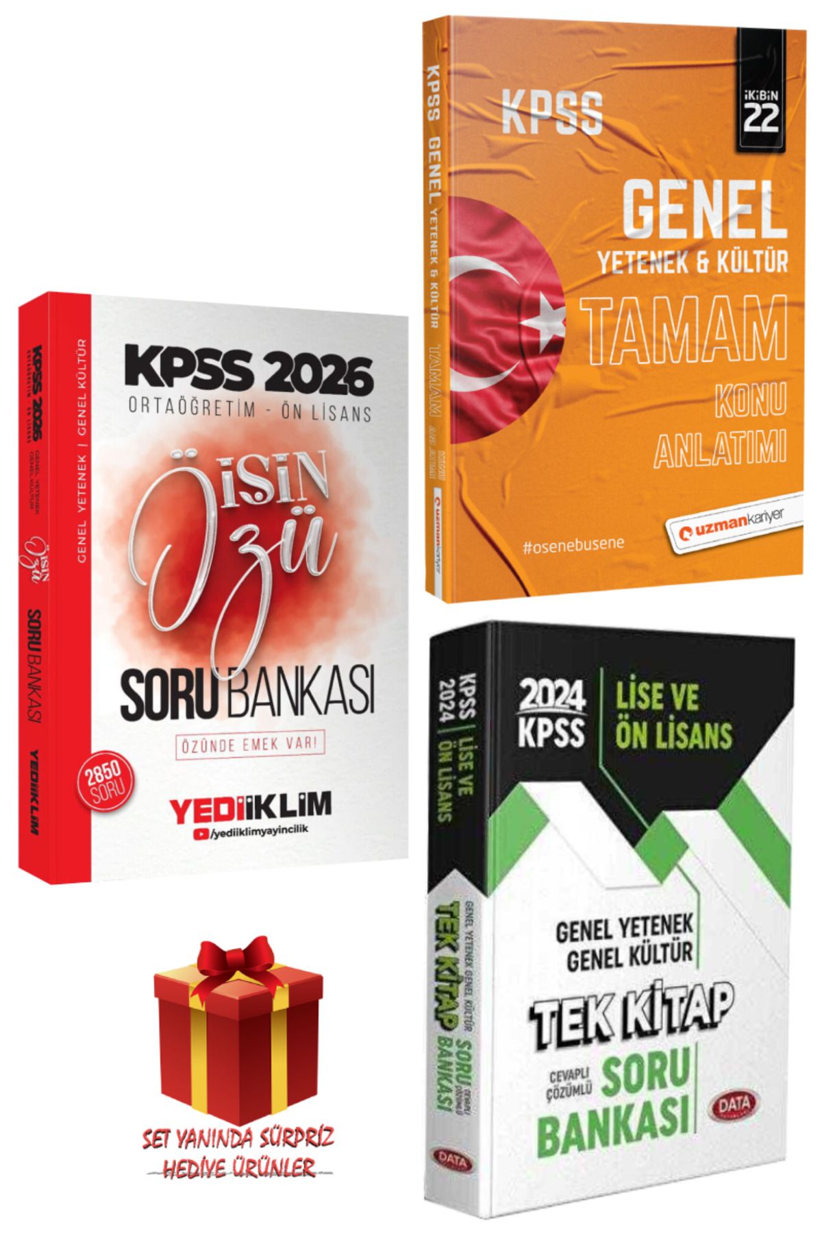 Yediiklim Yayınları 2026 KPSS Ortaöğretim-Ön Lisans İşin Özü Soru Bankası+TAMAM Konu Anlatımı+Tek Kitap Soru Bankası