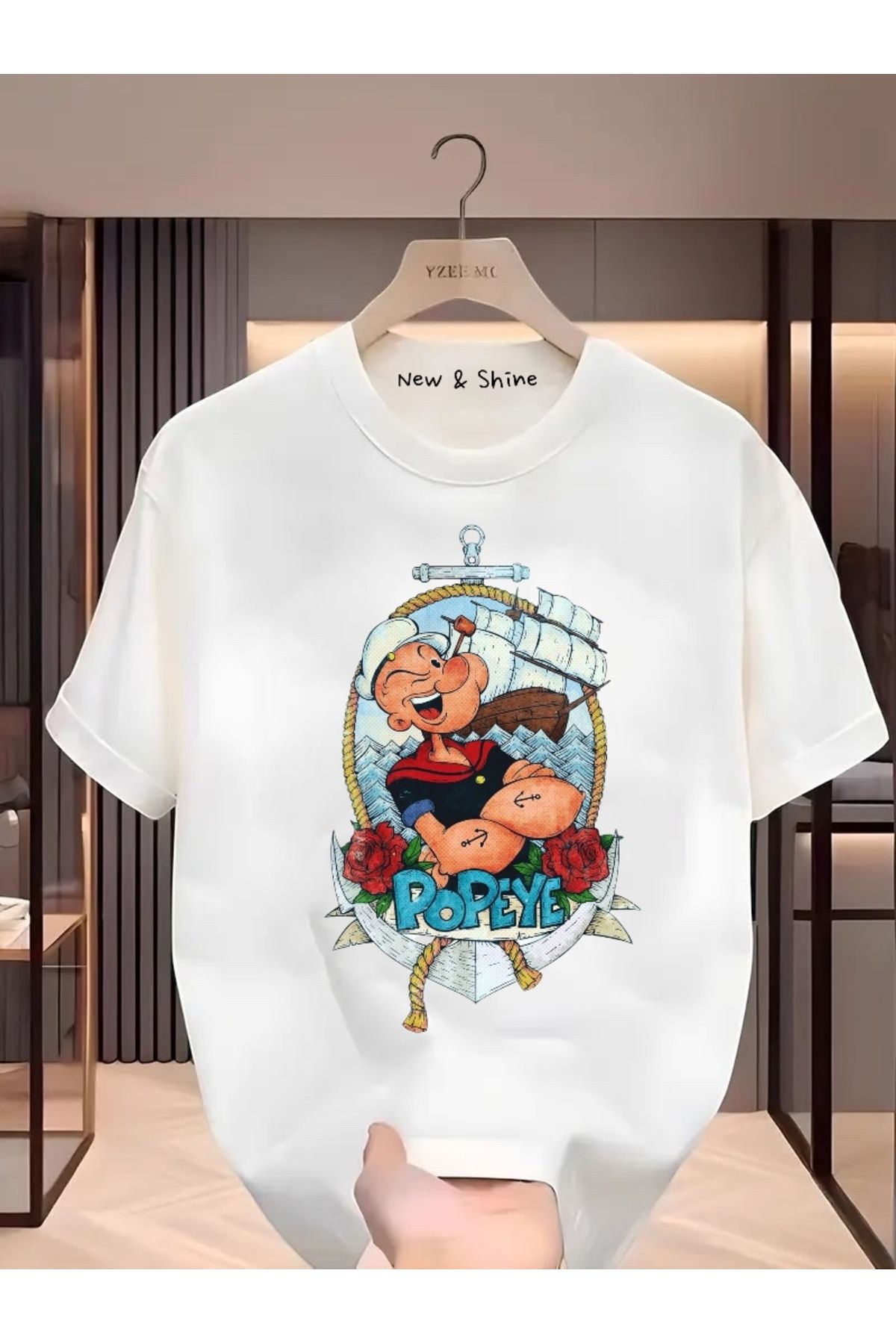 New Shine Temel Reis Baskılı Oversize T-Shirt