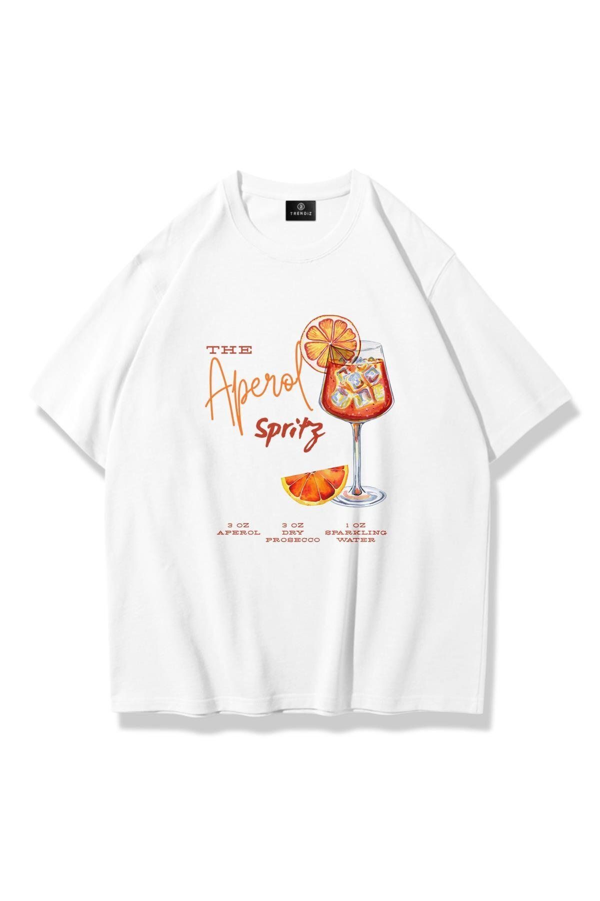 JANSO GROUP Kadın Aperol Spiritz Tshirt Beyaz