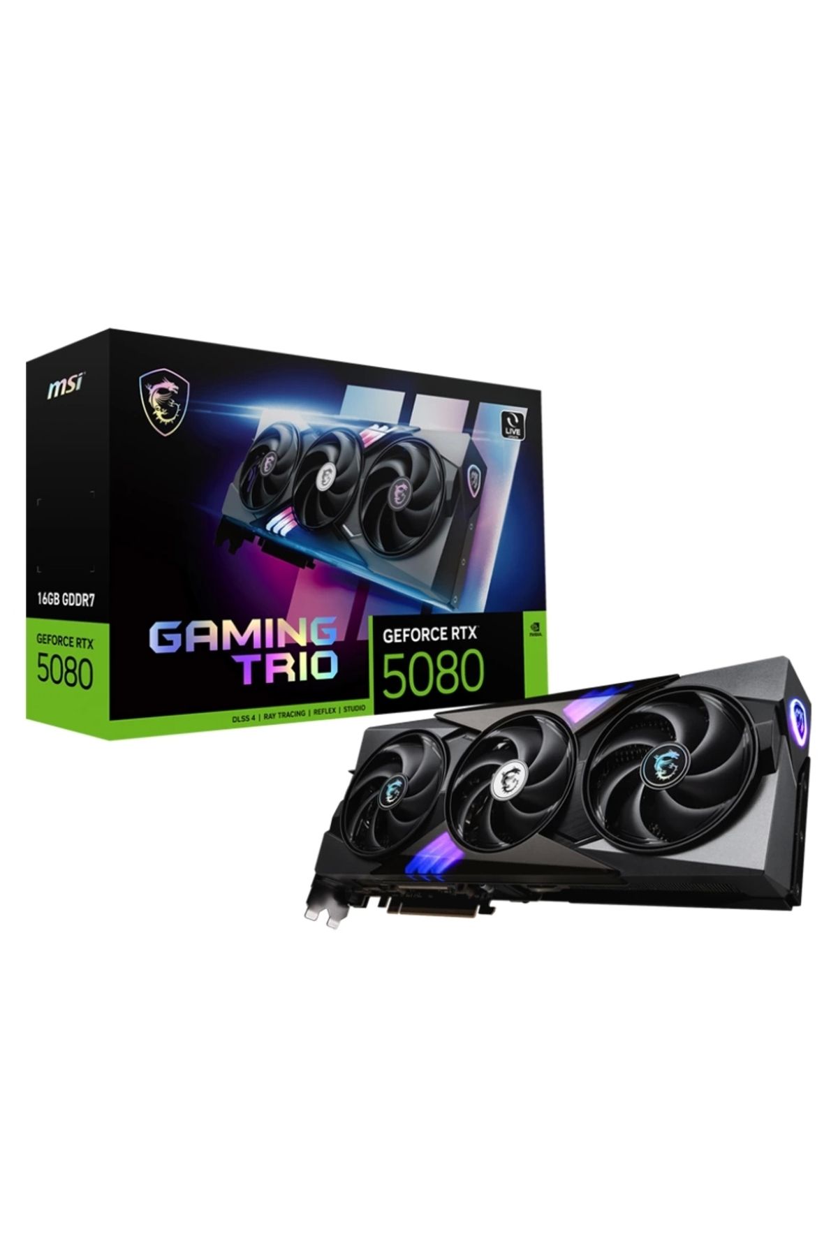MSI Geforce Rtx 5080 16g Gaming Trio 16gb Dlss 4 256 Bit Gddr7 Ekran Kartı