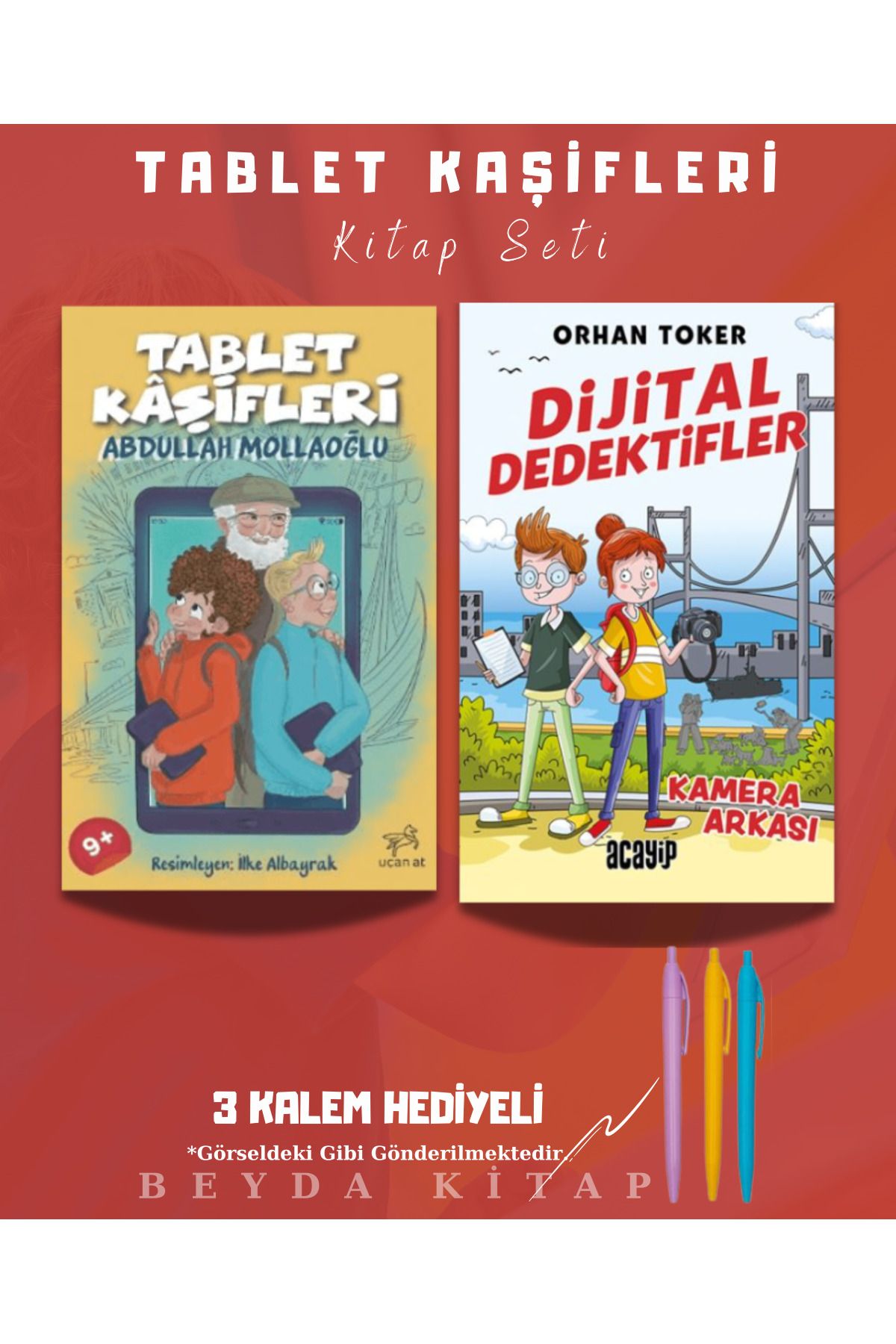 Bilge Kültür Sanat Tablet Kaşifleri - Dijital Dedektifler - Abdullah Mollaoğlu - Kitap Seti - Kalem Hediyeli