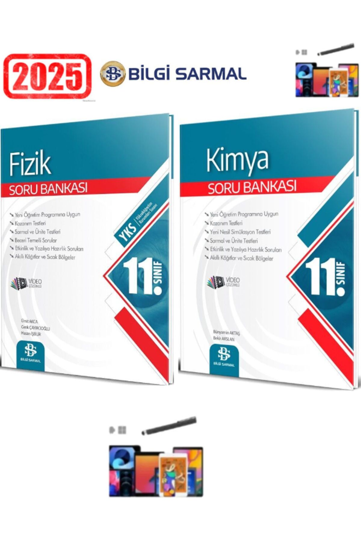 Bilgi Sarmal Yayınları Güncel 11.Sınıf Fizik-Kimya Soru Bankası Seti+Android Kalem