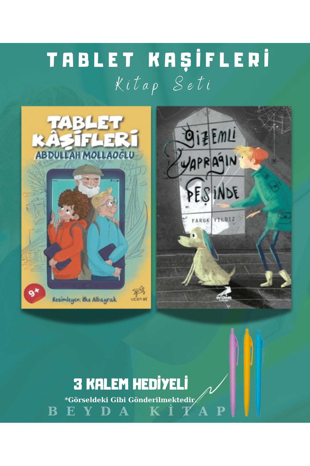Bilge Kültür Sanat Tablet Kaşifleri - Gizemli Yaprağın Peşinde - Abdullah Mollaoğlu - Kitap Seti - Kalem Hediyeli