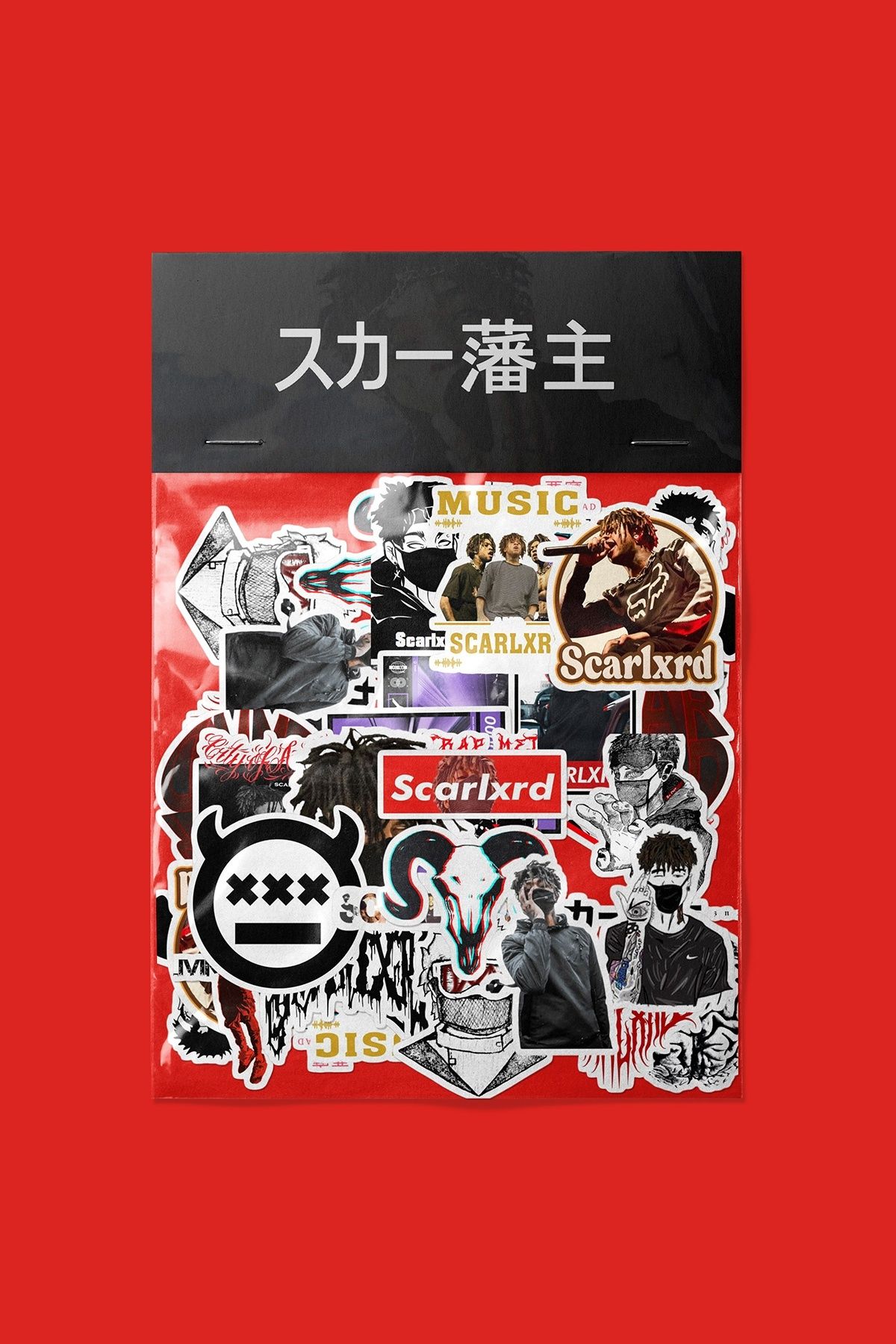 dadi ramba Scarlxrd Sticker paketi -Bullet Journal- Ajanda -Laptop Etiket Çıkartma