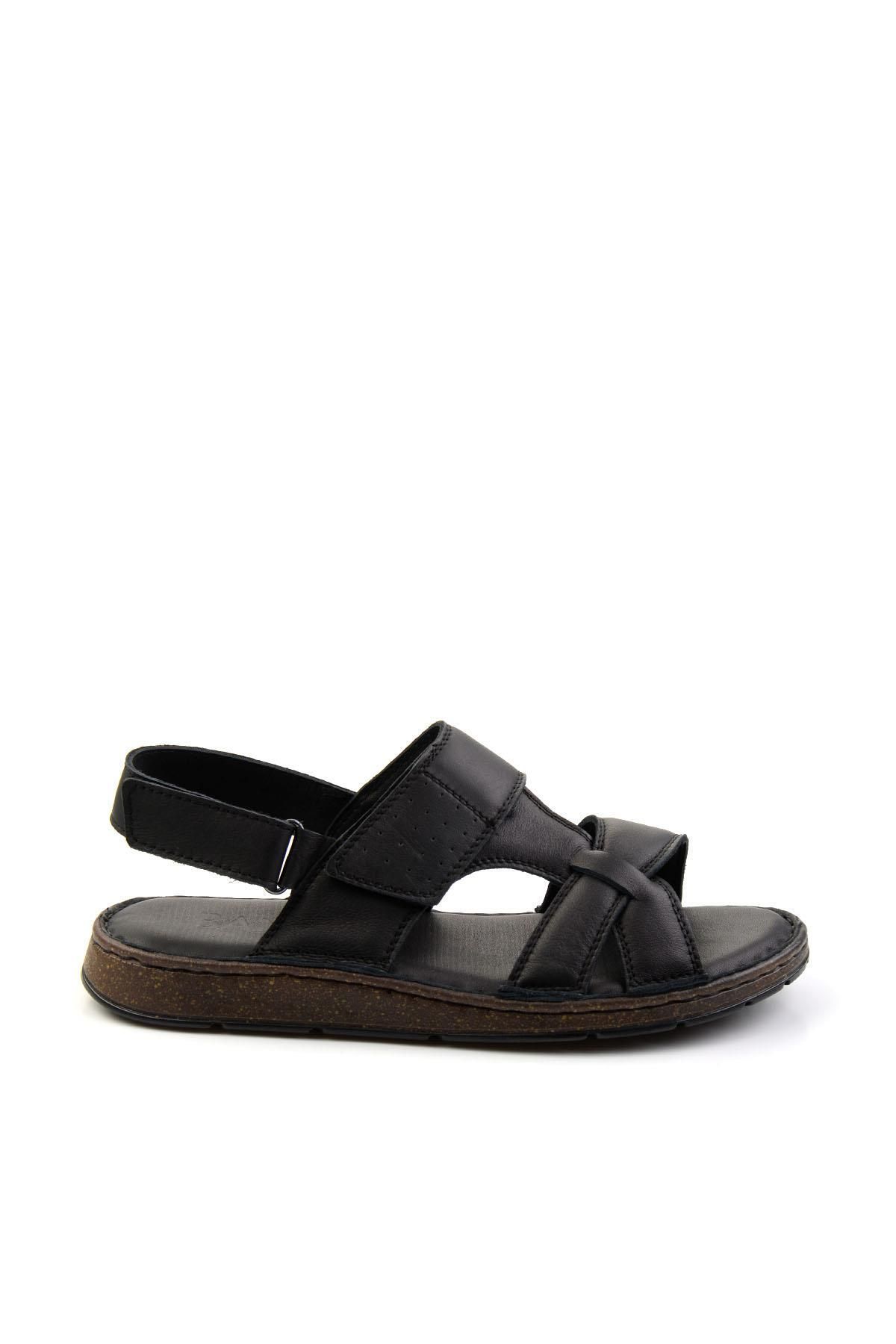 Bambi Siyah Leather Erkek Sandalet E05433010643