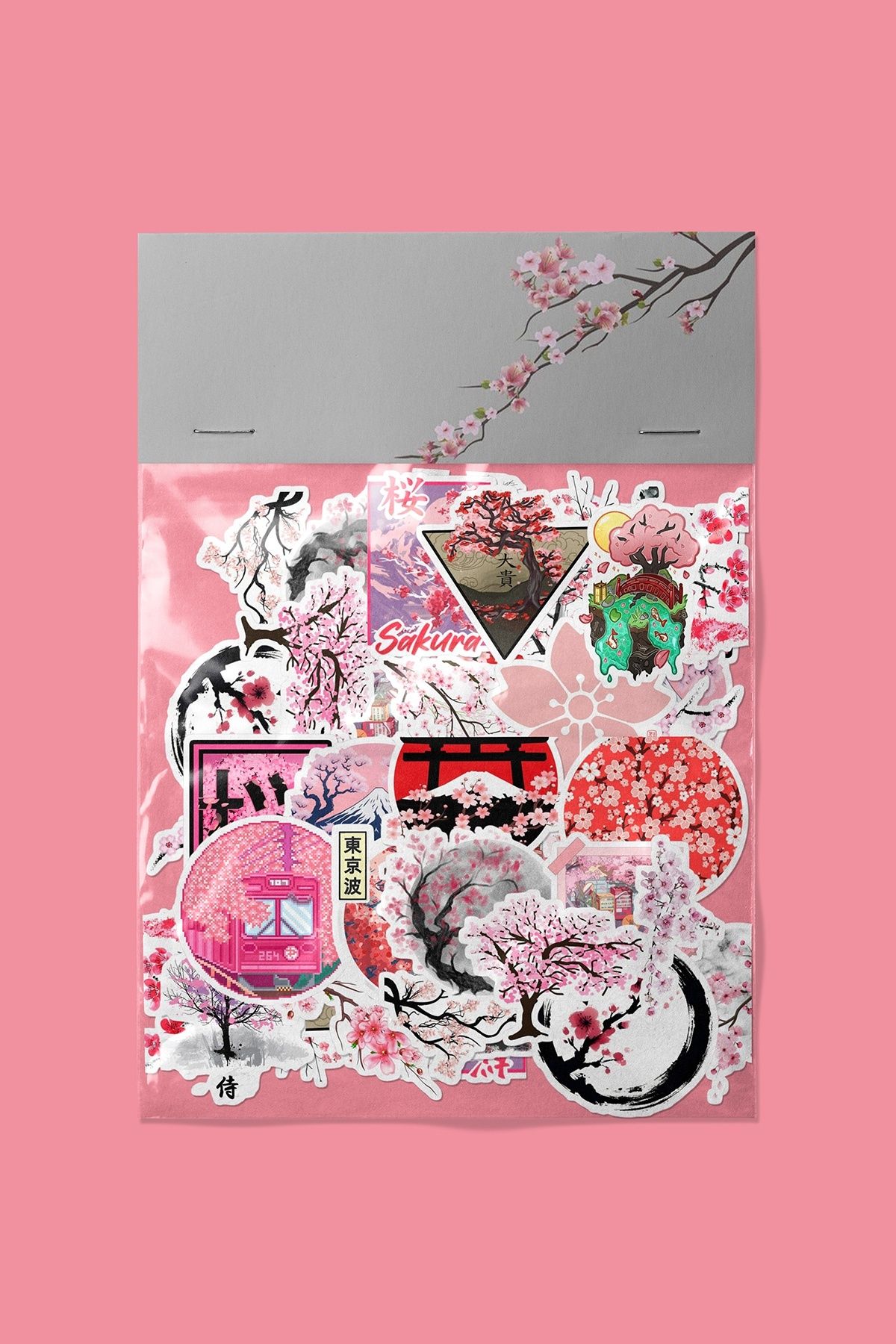 dadi ramba Sakura Sticker paketi -Bullet Journal- Ajanda -Laptop Etiket Çıkartma