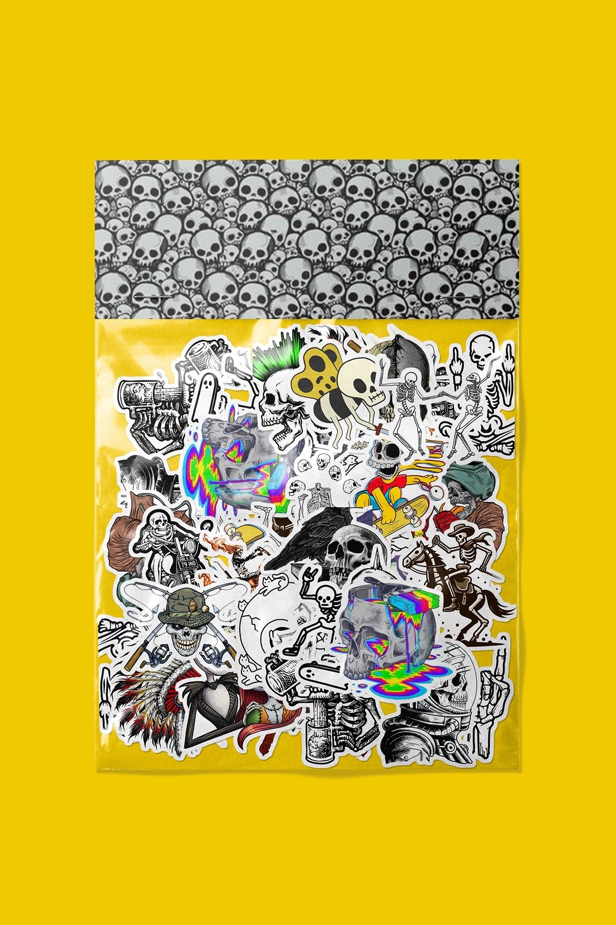 dadi ramba Skull Sticker paketi -Bullet Journal- Ajanda -Laptop Etiket Çıkartma