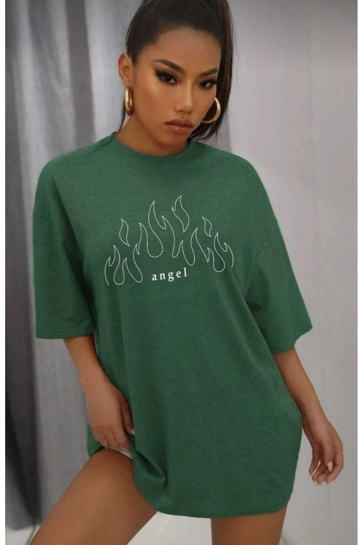 TekTarzz Unisex Angel Baskılı Tasarım Tshirt