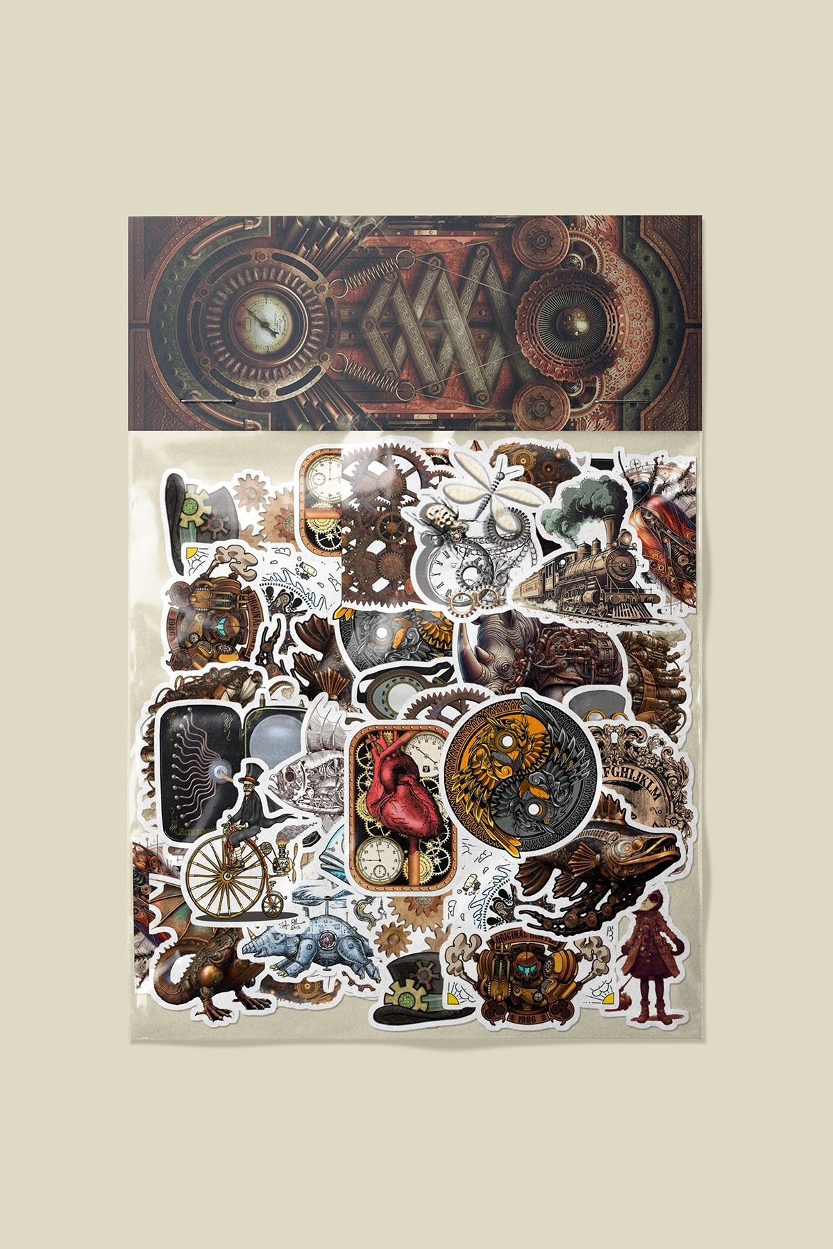 dadi ramba Steampunk Sticker paketi -Bullet Journal- Ajanda -Laptop Etiket Çıkartma