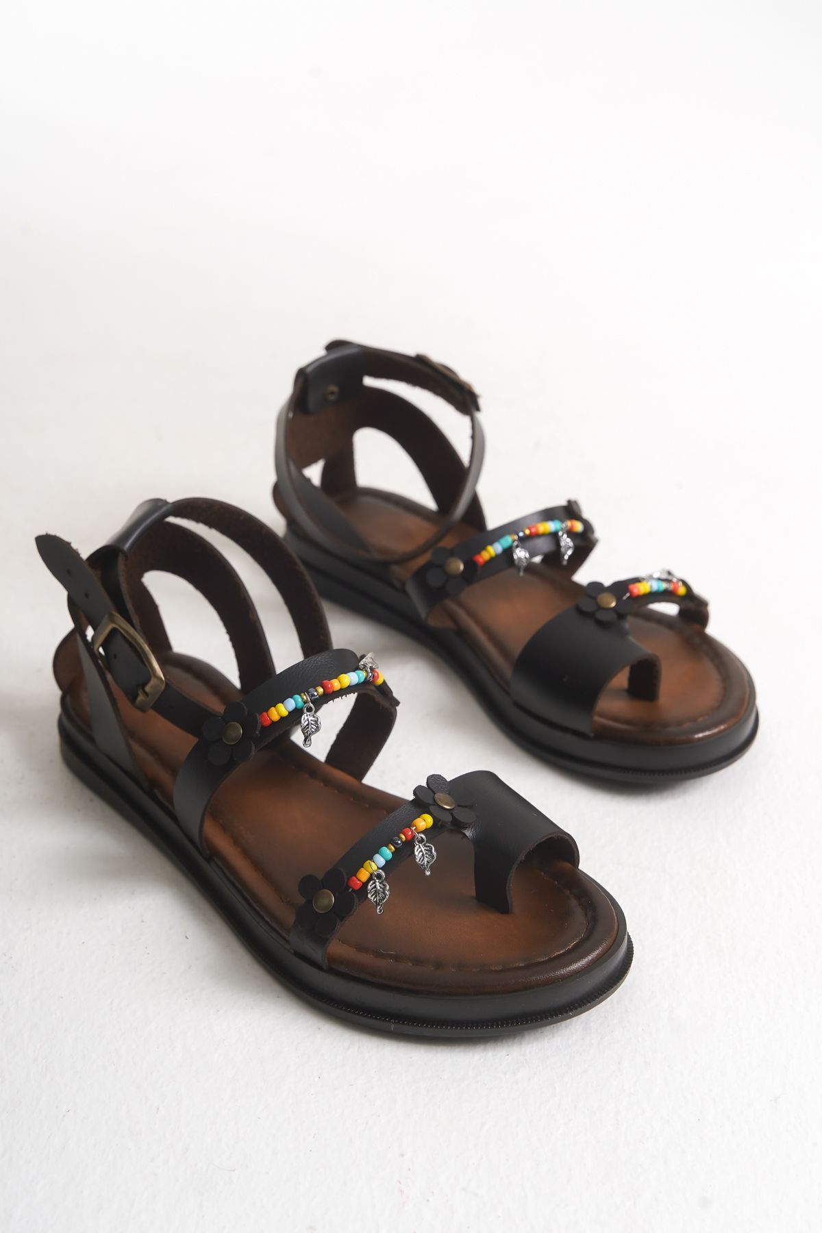 Lively Stylish Estera Boncuklu Parmak Arası Rahat Bodrum Sandalet