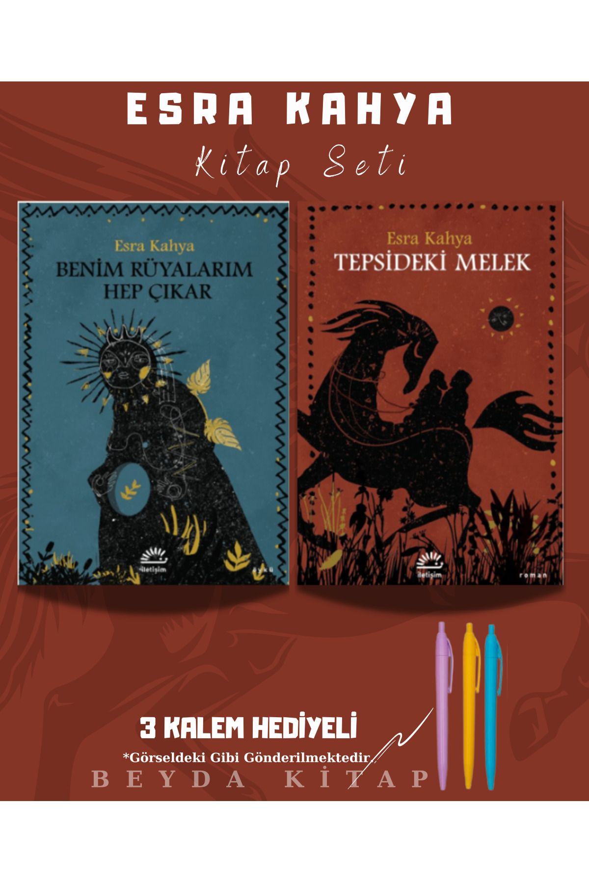 İletişim Yayınları Benim Rüyalarım Hep Çıkar - Tepsideki Melek - Esra Kahya - İki Kalem Hediyeli - Kitap Seti