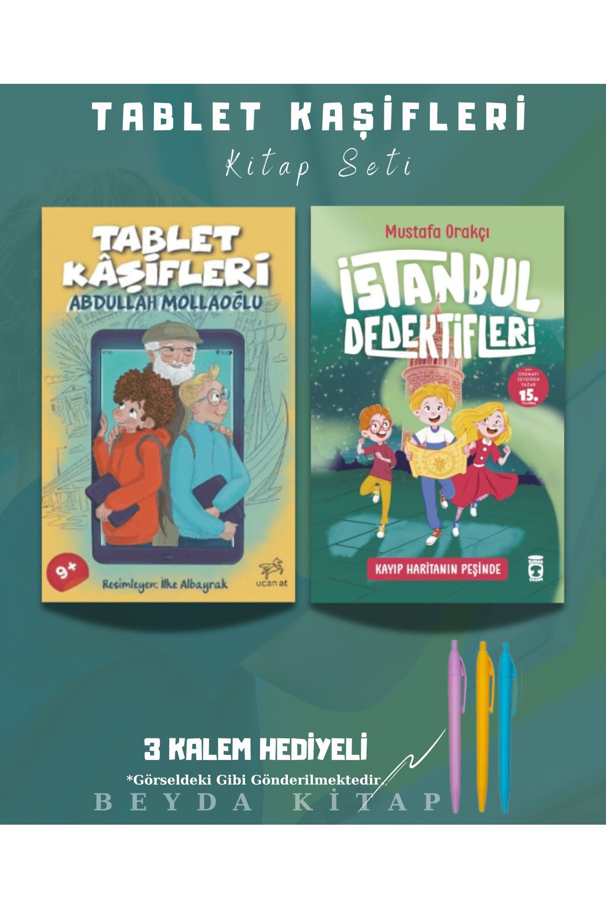 Bilge Kültür Sanat Tablet Kaşifleri - İstanbul Dedektifleri - Abdullah Mollaoğlu - Kitap Seti - Kalem Hediyeli