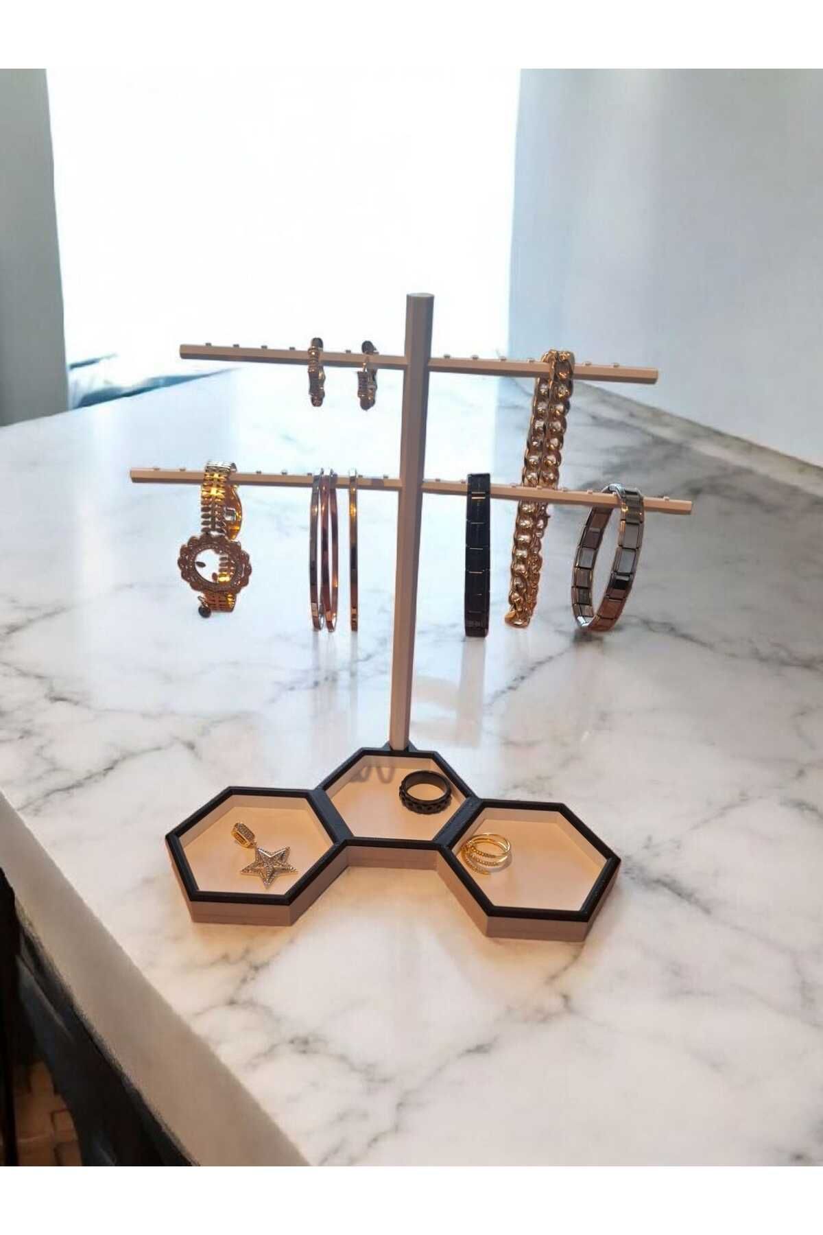 COLLECTİON Petek Altıgen Takı Standı, Takı Organizer , Mücevher Standı