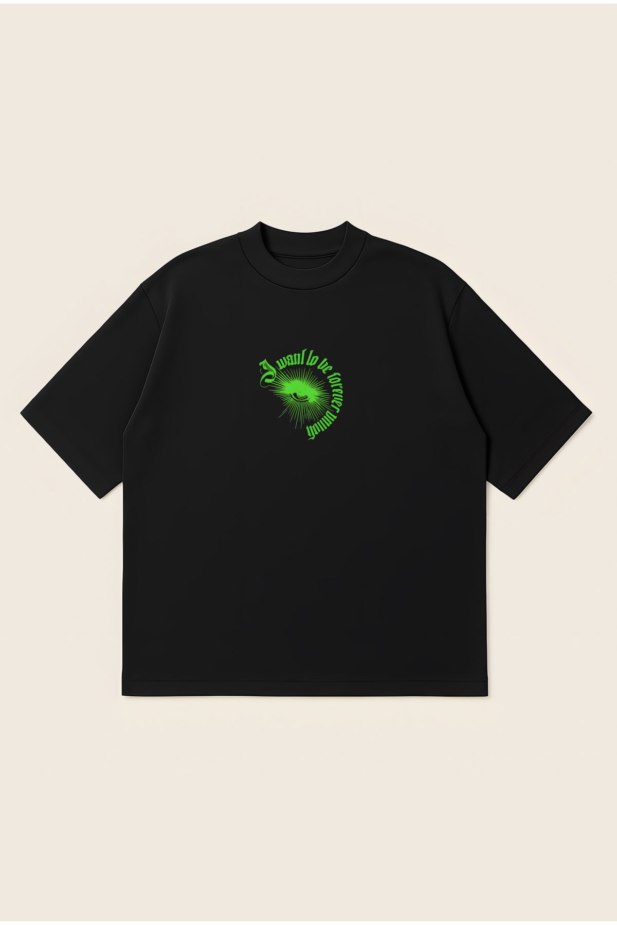 Moon Dancer Neon Unisex Oversize Baskılı Boxy Fit Kalın Kumaşlı Tshirt