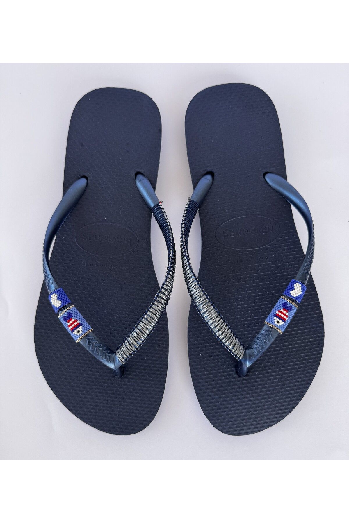 Havaianas Slim Lacivert Terlik Miyuki Detaylı Plaj Terliği