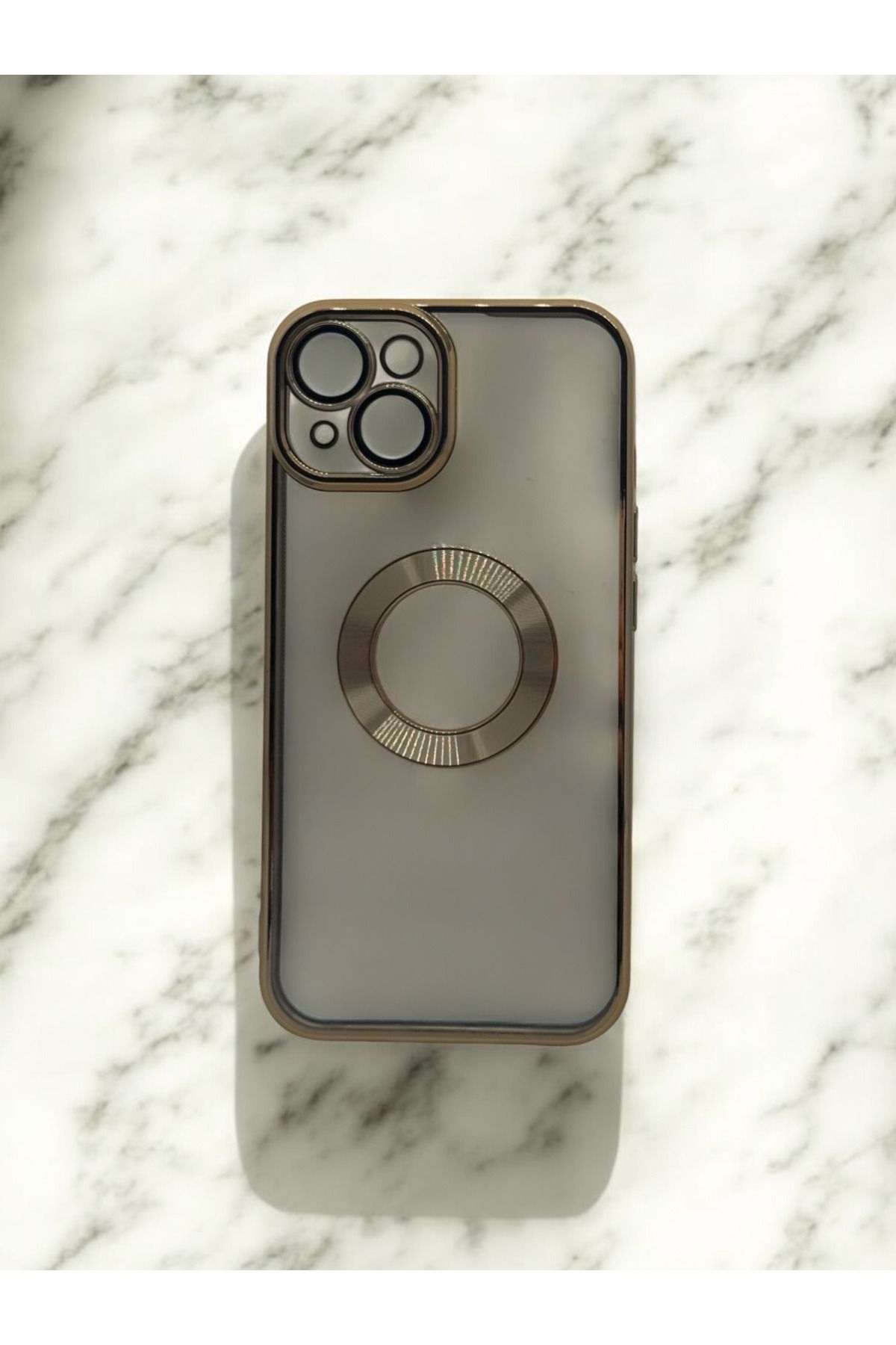 DUBİGOLD İPHONE 14 UYUMLU KAMERA KORUMALI LOGO GÖSTEREN OMEGA KILIF
