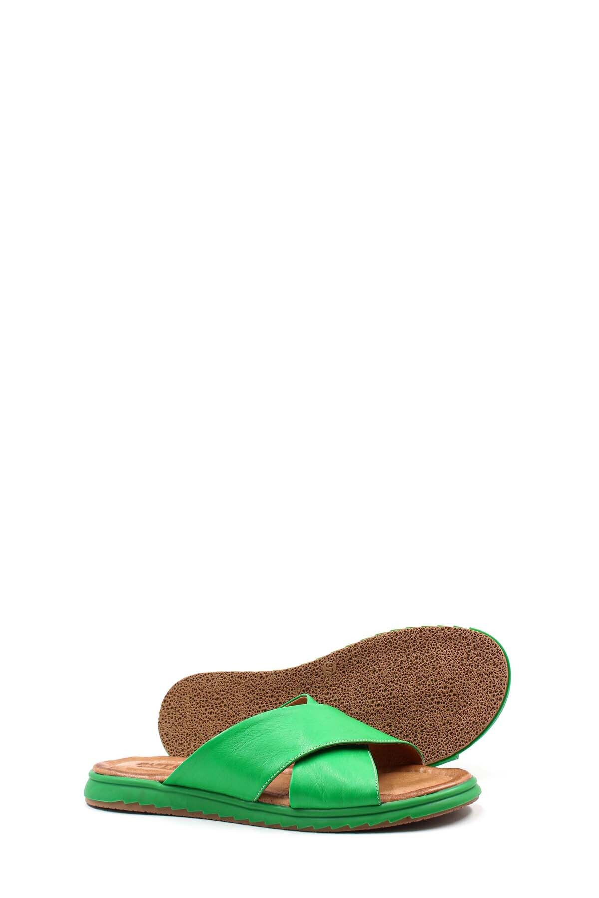 FAST STEP-Genuine Leather Women's Slippers - Plain Design 657ZA2444 3