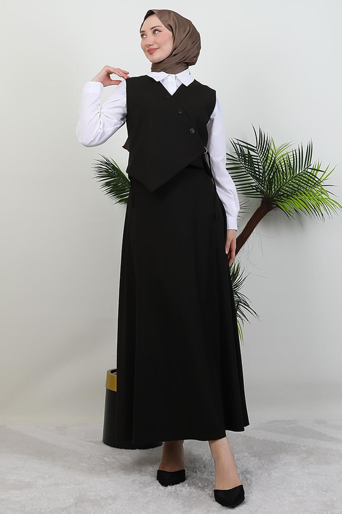 giz astore Etekli Asimetrik Takım Acı Kahve