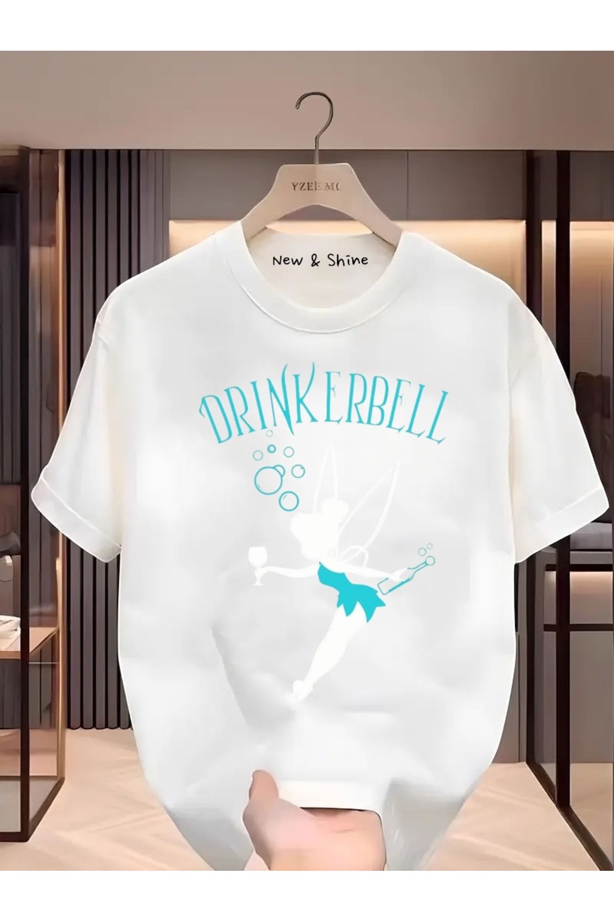 New Shine Drinkerbell Baskılı Oversize T-Shirt
