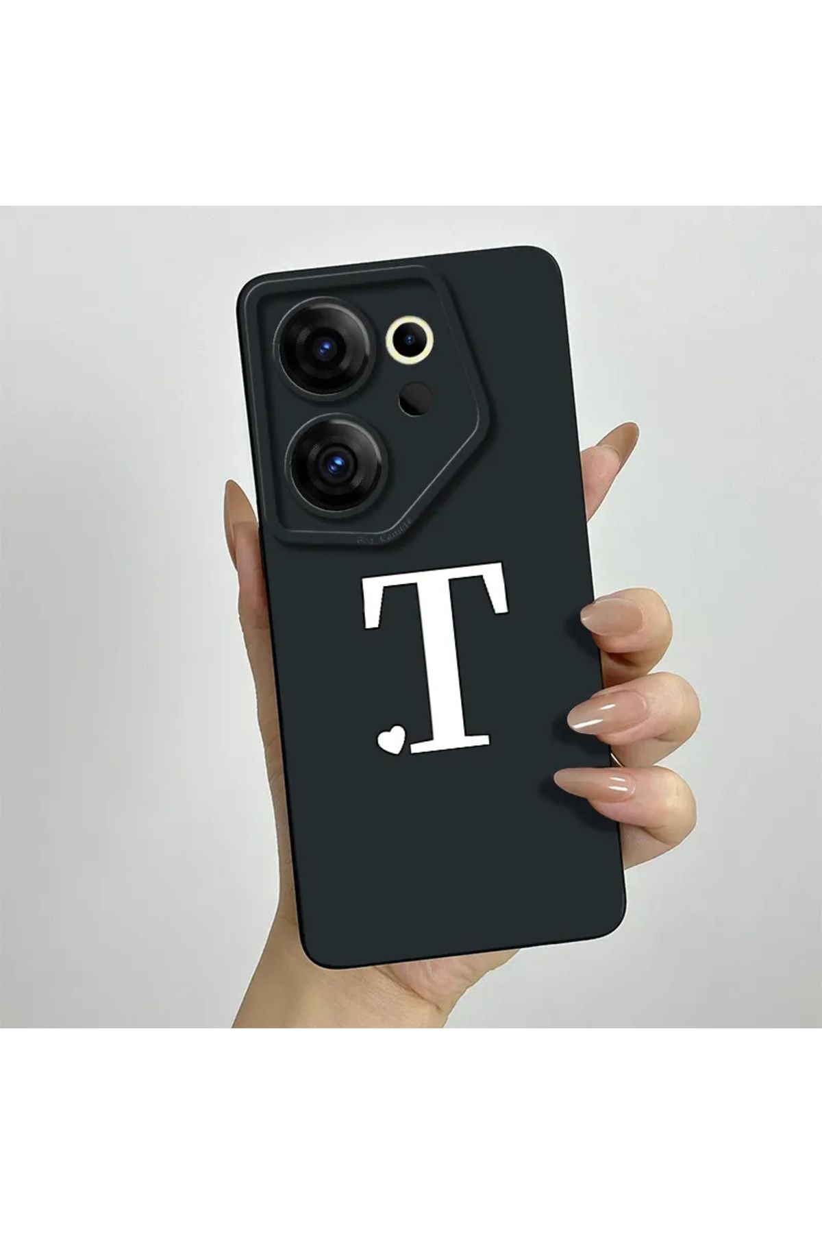 Rotaks Tecno Camon 20 Premier 5g Uyumlu Harfli Taç Baskılı Kişiye Özel Silikon Telefon Kılıfı - T