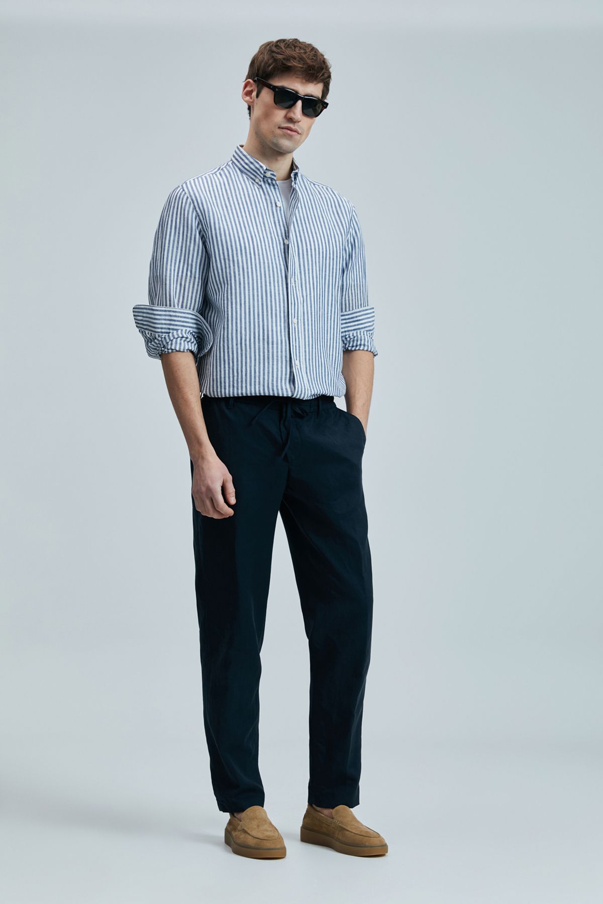 Lufian Bert Smart Erkek Chino Pantolon Slim Fit Lacivert