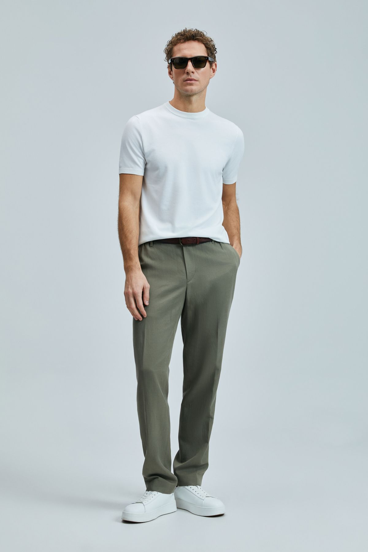 Lufian Bert Smart Erkek Chino Pantolon Slim Fit Yeşil
