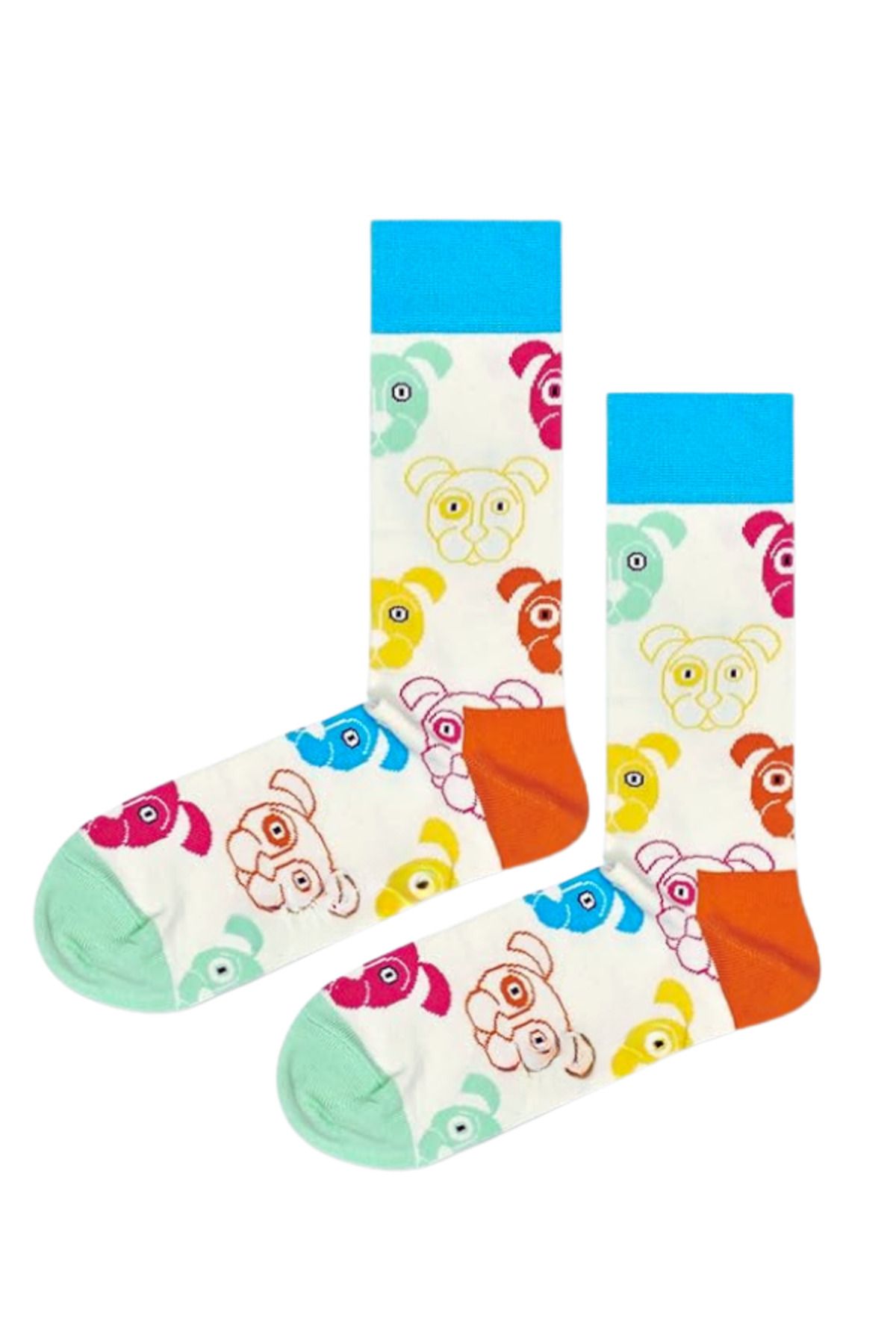 Shuttle Park Özel Seri Unisex Happy Animal Köpek Desenli Renkli Socks Eğlenceli Tasarım Tarz Soket Çorap