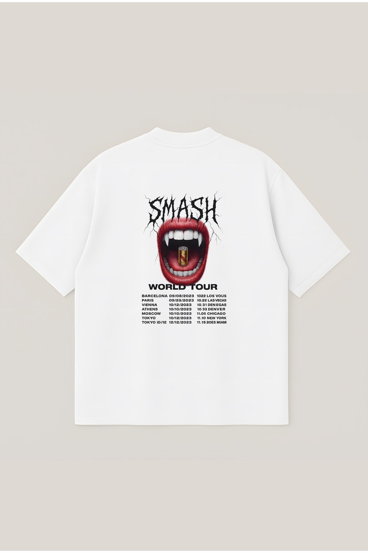 Moon Dancer Smash Unisex Oversize Baskılı Boxy Fit Kalın Kumaşlı Tshirt