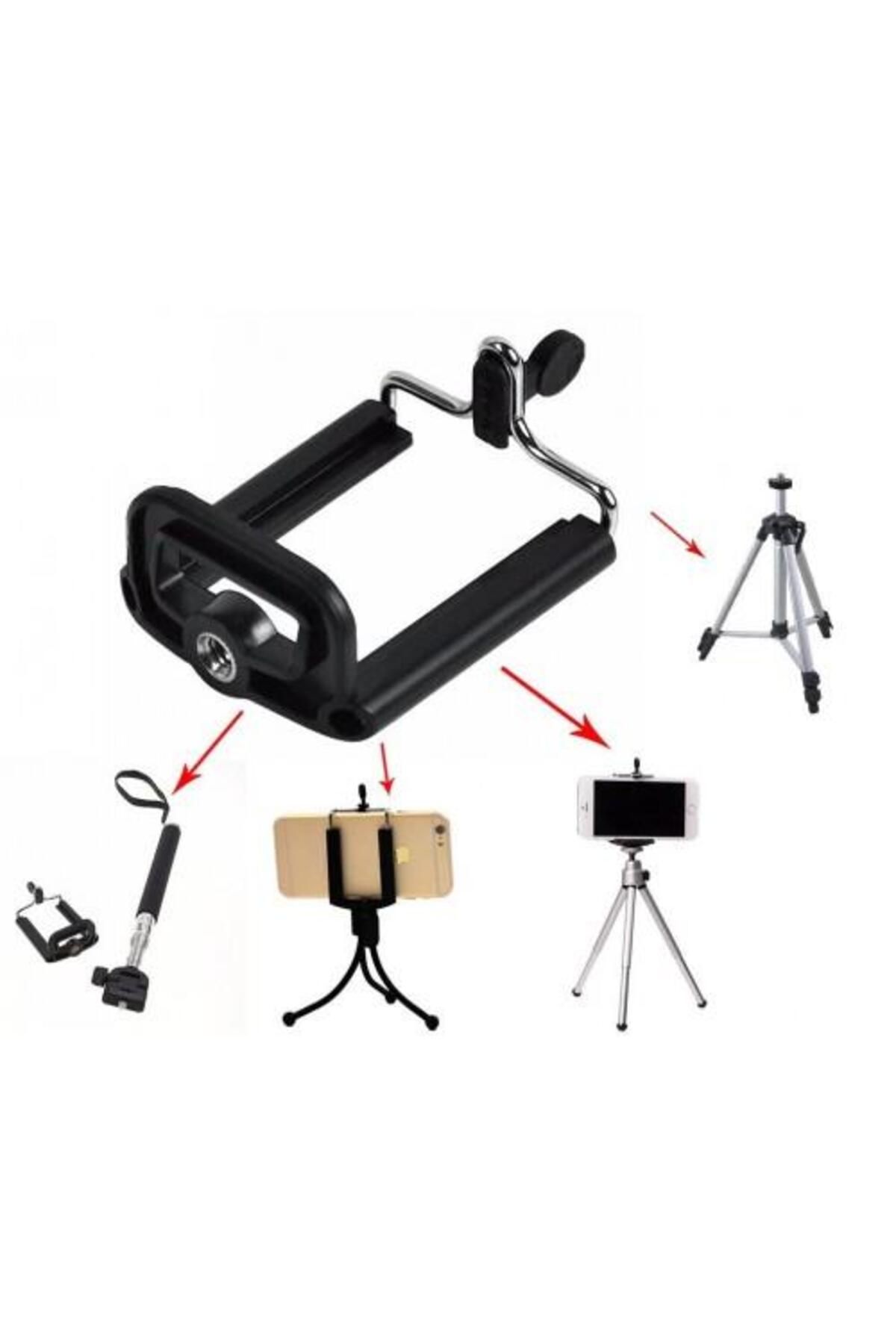 sanal trend 5 Adet Tripod Bağlantılı Selfie Çubuğu Telefon Tutucu Aparat