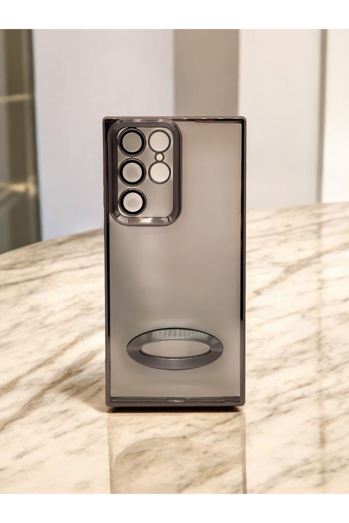 DUBİGOLD SAMSUNG GALAXY S22 ULTRA UYUMLU KAMERA KORUMALI LOGO GÖSTEREN OMEGA KILIF